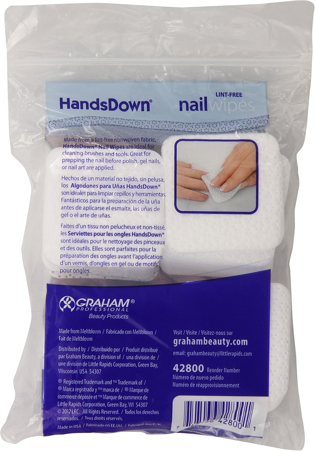 Graham Hands down Nail Wipes, 200 Count
