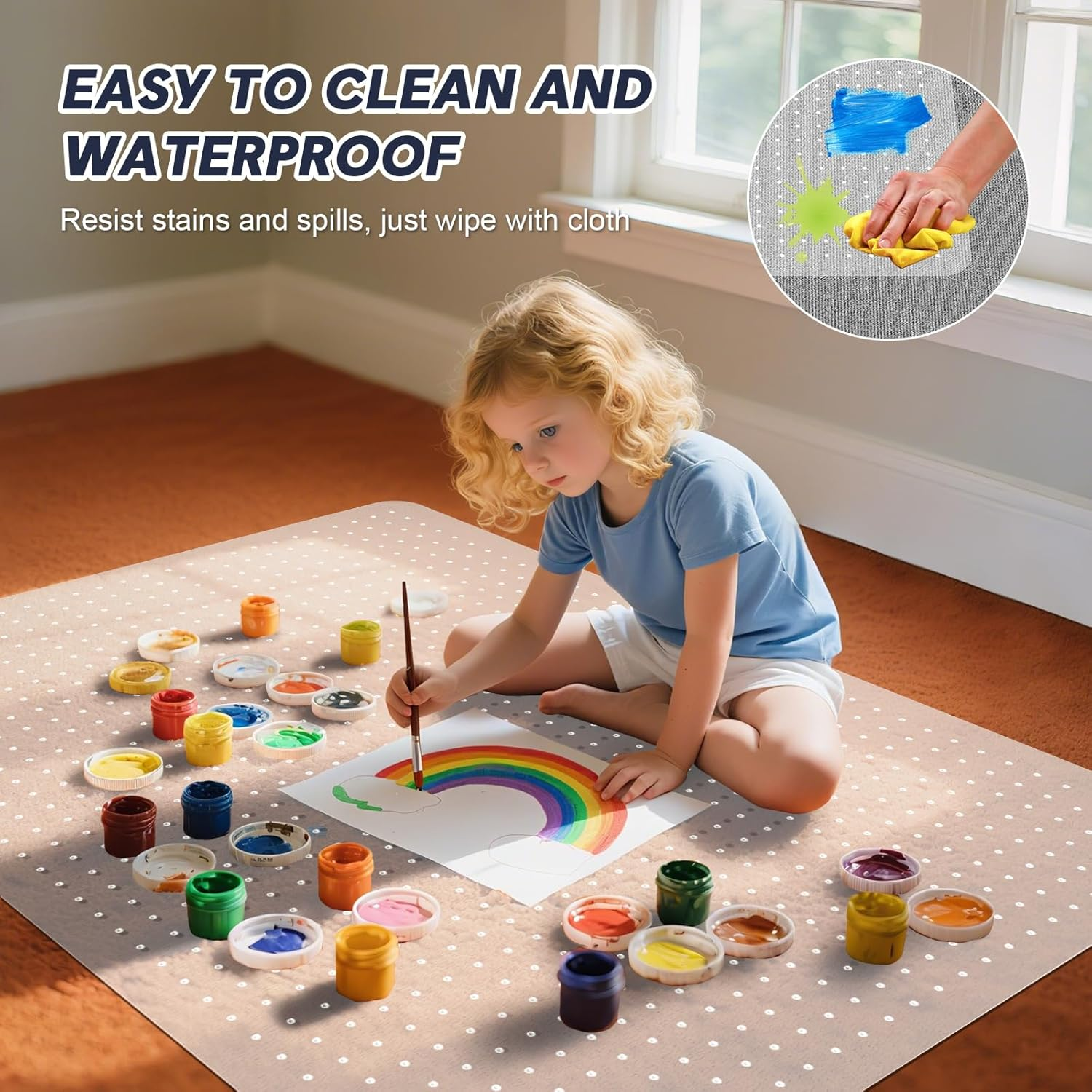 Office Chair Mat for Carpet with Grip, Computer Desk Chair Mat for Low Carpeted Floors, Super Durability PVC Carpet Protector Mat for Easy Rolling, 2Mm Extra Thick Chair Mats, Rectangle, 120X90Cm image number 4