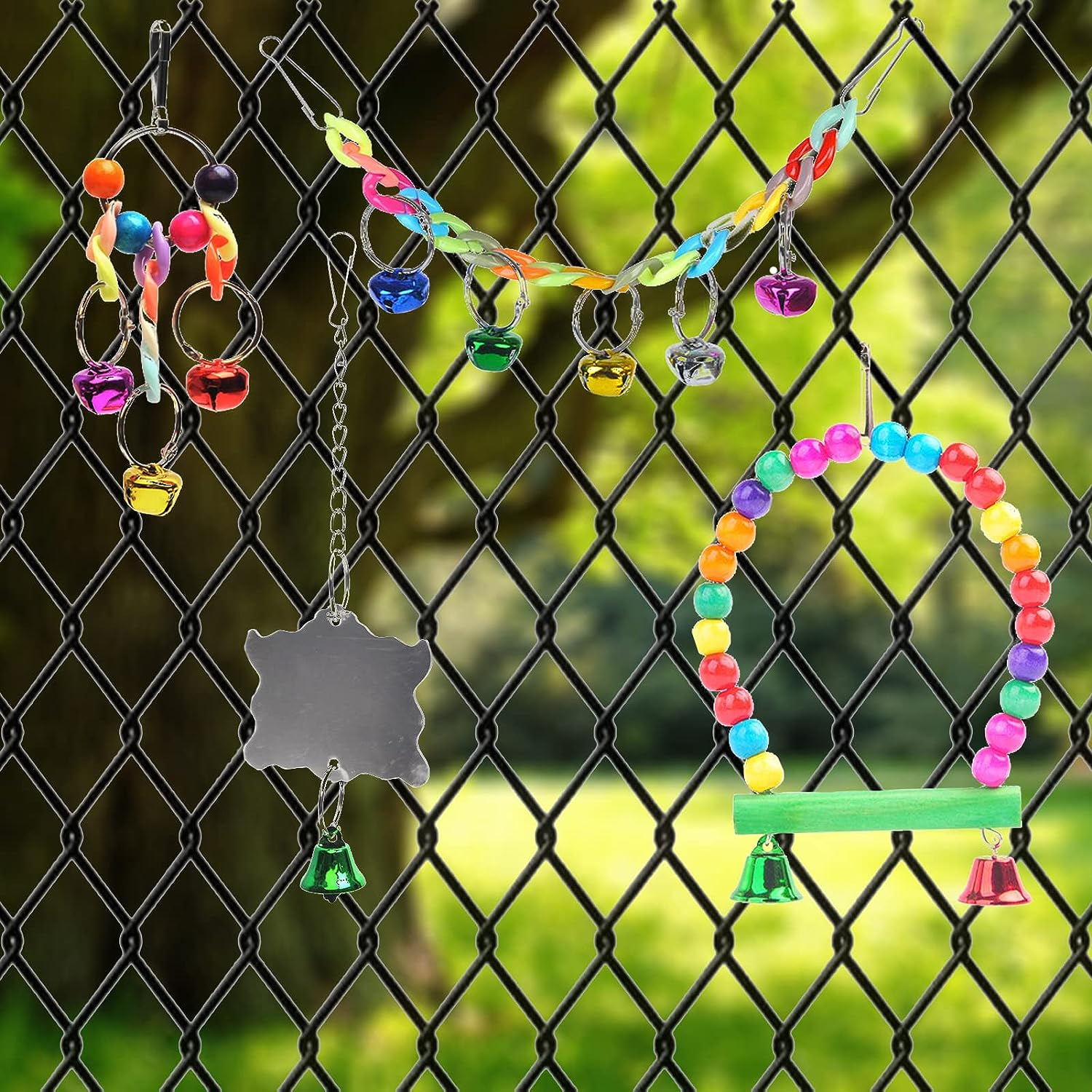 YBAONAN Bird Toys,Colorful Parrot Toys for Parakeets,8Pcs Hanging Parrot Toys Parakeet Toy for Small Bird Cockatiel,Love Birds, Finches image number 5