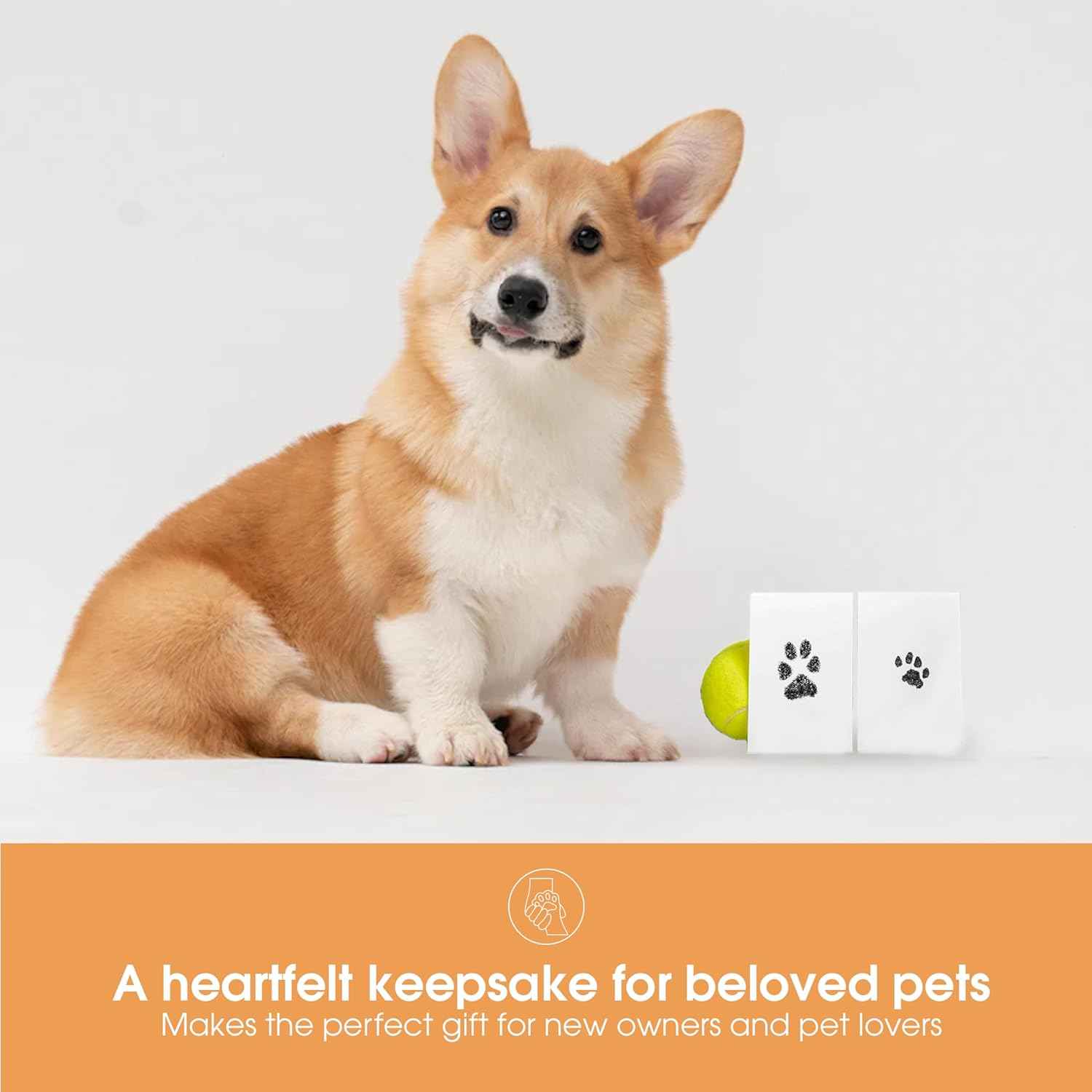 Pearhead Paw Print Clean Touch Ink Pad Kit for Dogs and Cats, Pet Owner Keepsake, DIY Inkless Paw and Nose Print Impression Set, Small/Medium image number 4