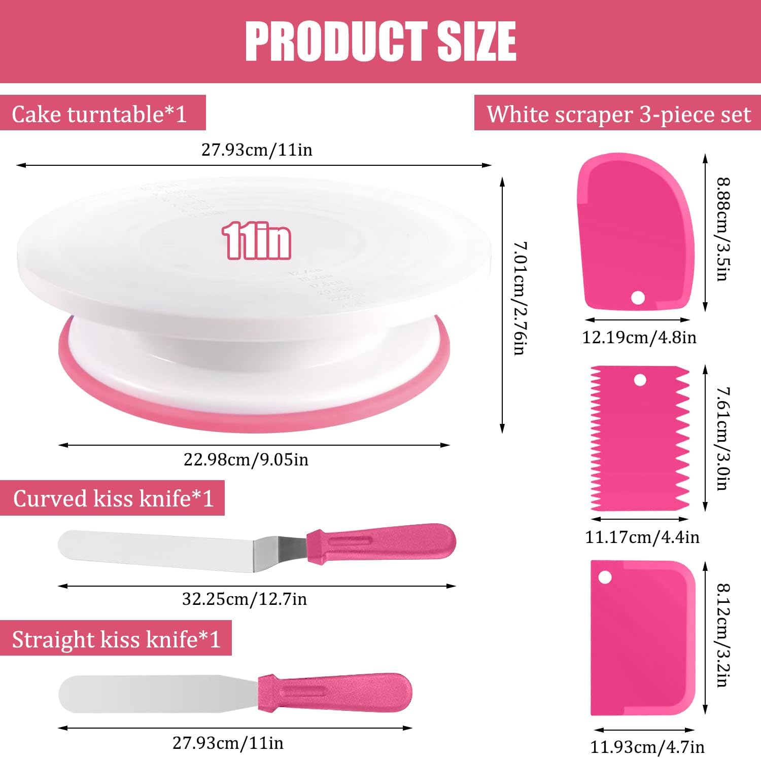 536PCS Cake Decorating Kit Baking Supplies with 3 Springform Pans Set, 60 Piping Tips, Cake Rotating Turntable, Spatulas, Fondant Tools and More, Cake Baking Supplies Set for Beginners and Cake Lovers