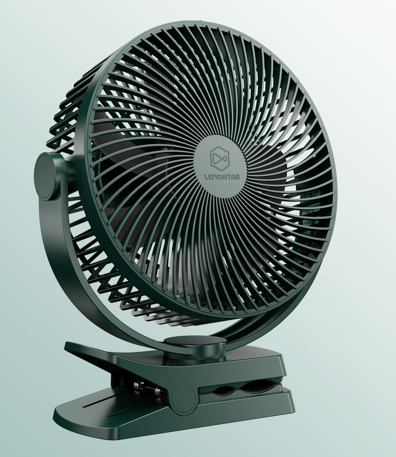 10000Mah Battery Operated Clip on Fan, 4 Powerful Speeds, Quiet, 8 Inch, Max 38 Hrs, Rechargeable USB Personal Fan for Stroller Golf Cart Camping Desk Office Bedroom-Dark Green