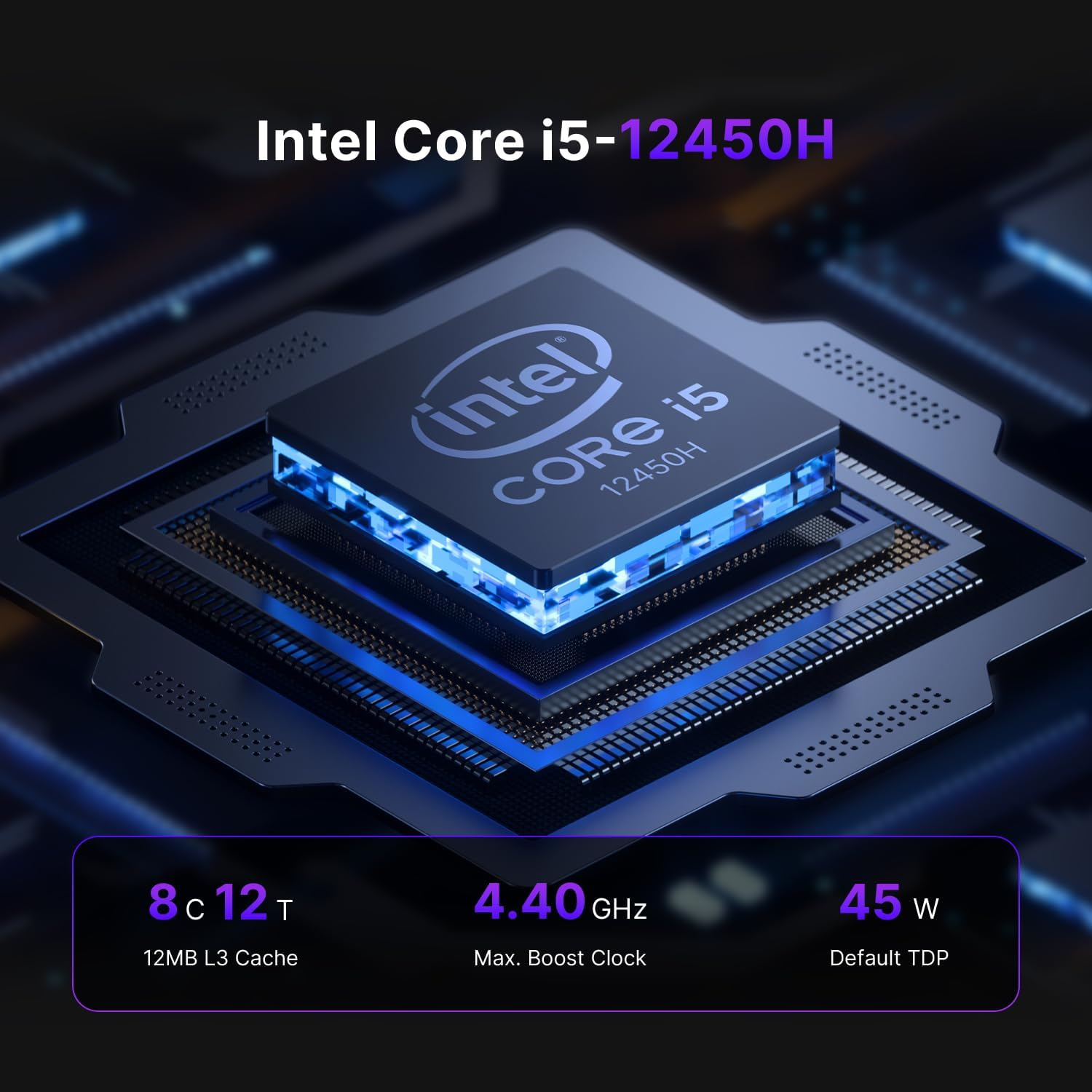 BOSGAME P2NEO Mini PC Intel Core I5 12450H(8C/12T,Turbo 4.4Ghz), 16GB DDR4 3200 Mhz 512GB M.2 Nvme Pcie SSD | Dual RJ45 LAN | HDMI | DP | USB-C (PD 3.0) | Wi-Fi 6 | Bluetooth 5.2 | USB 3.2 | image number 6