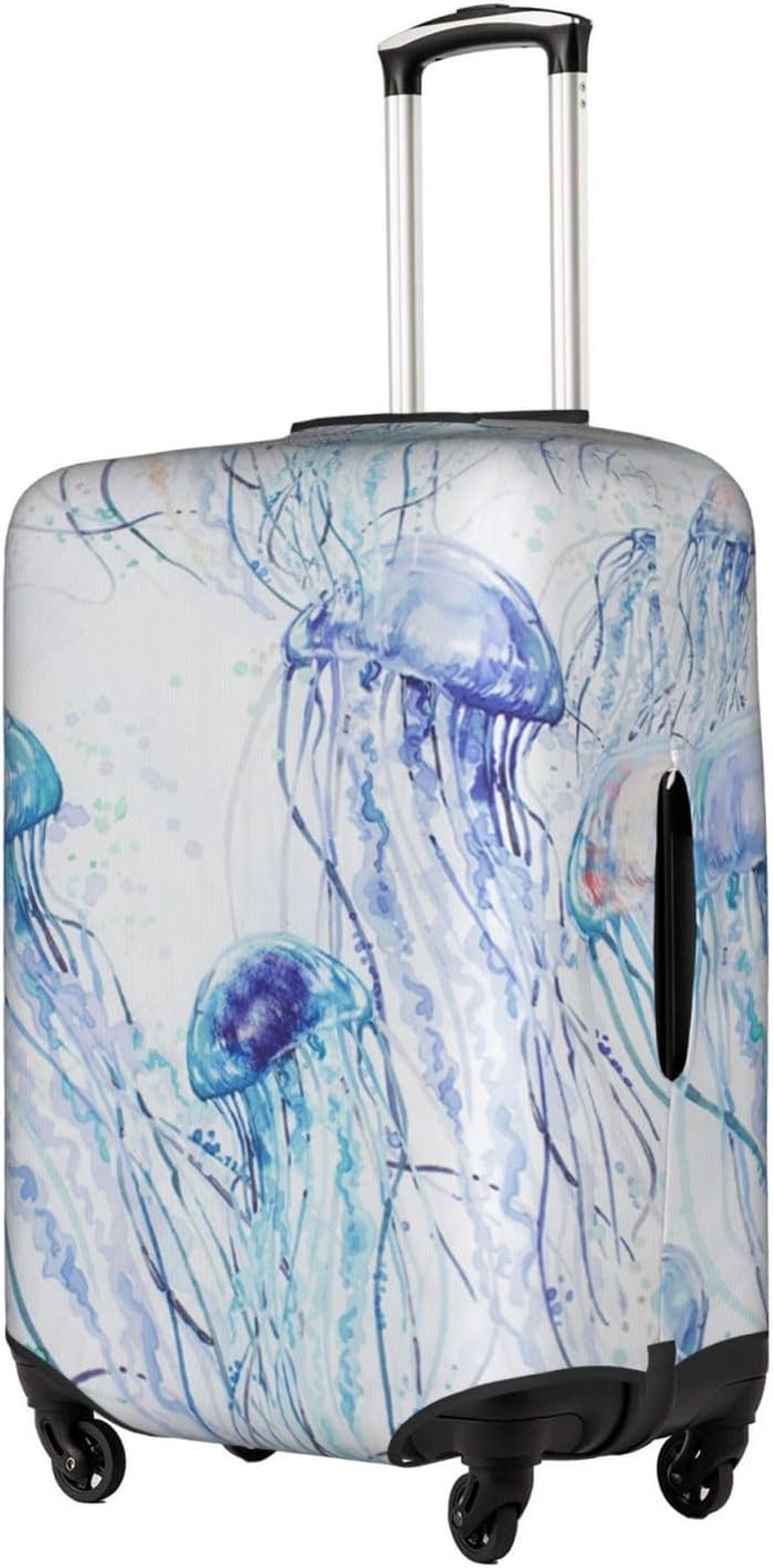 Obabo White Parttern Travel Luggage Cover,Washable Suitcase Cover Protector Anti-Scratch Suitcase Cover Fits 18-32 In, Jellyfish, M image number 1