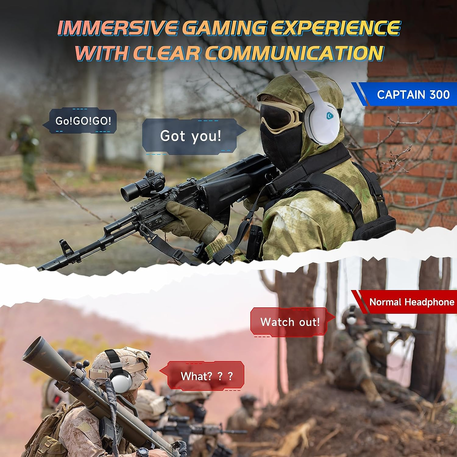 Gvyugke Gaming Headset, 2.4Ghz Wireless Gaming Headphone for PS4, PS5, PC, Mac, 5.2 Bluetooth Headphone with Detachable Noise Canceling 3D Microphone, 3.5Mm Wired Mode for Xbox Series image number 3