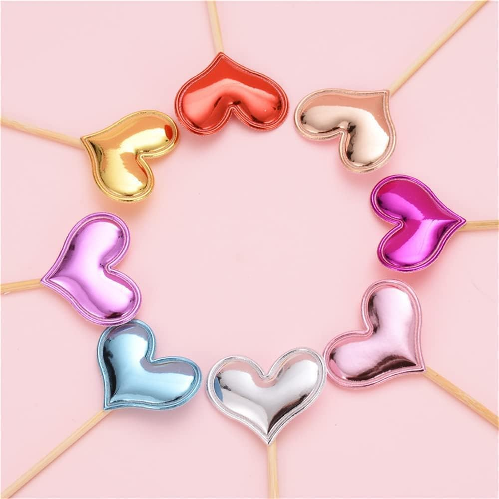 50Pcs Cupcake Toppers Heart Star and Crown Cupcake Picks Mini Cake Toppers Colorful Cake Decoration DIY Dessert Fruits Food Picks Party Decorative Accessories for Birthday Wedding Baby Shower (Heart) image number 4