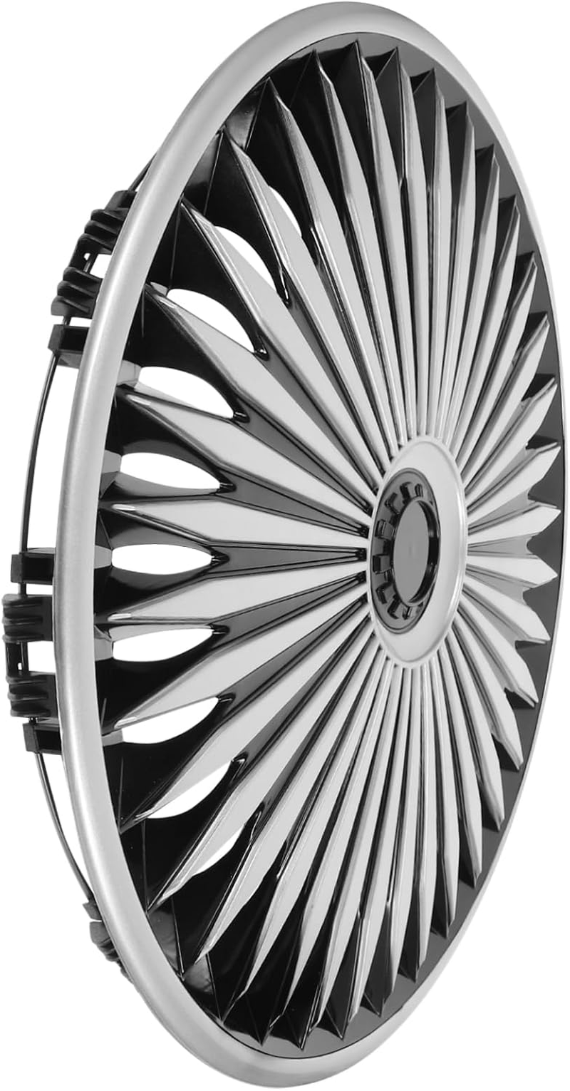 Decorative Car Wheel Hub Cover Automotive Rim Protector Easy to Install Silver-Black Hubcap for Vehicle Exterior Enhancement image number 3