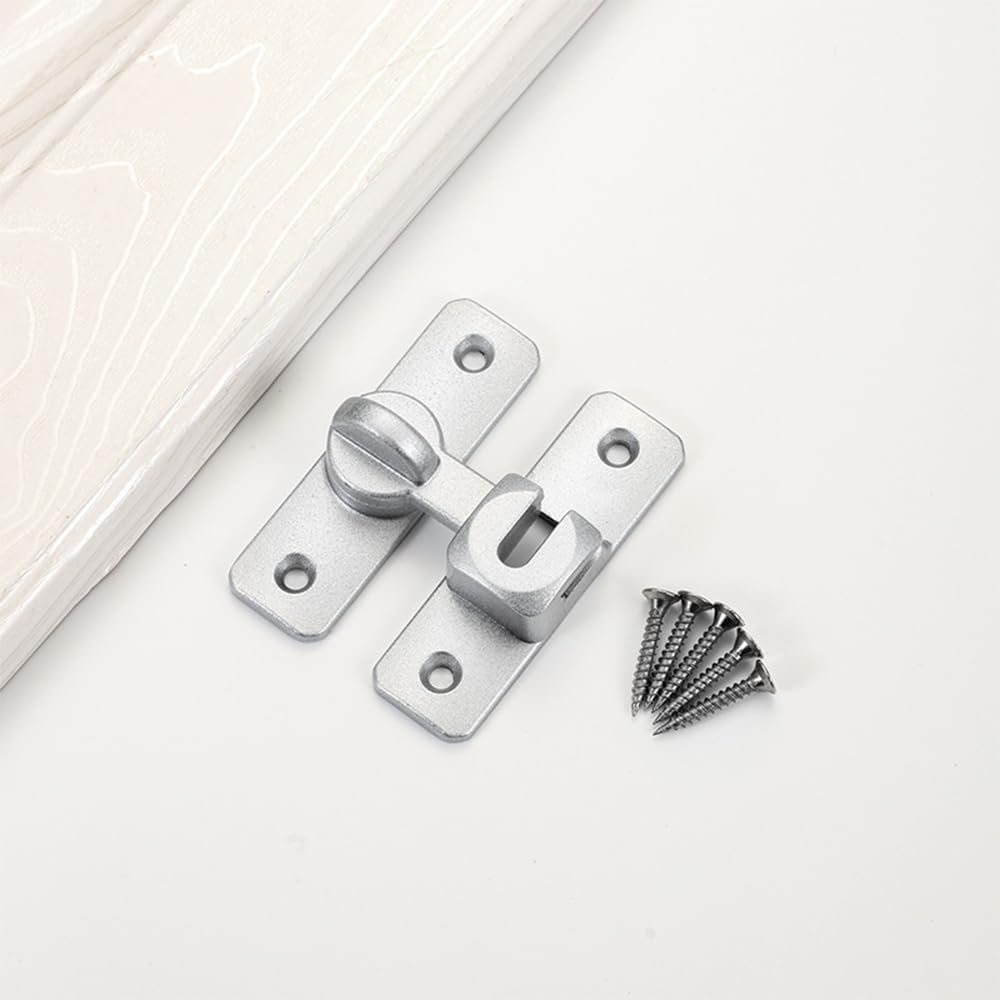 90/180 Degree Barn Door Lock & Gate Latch,Aluminum Alloy Security Hardware for Barn Doors Cabinets Windows Bathrooms Gardens and Sliding Doors image number 6