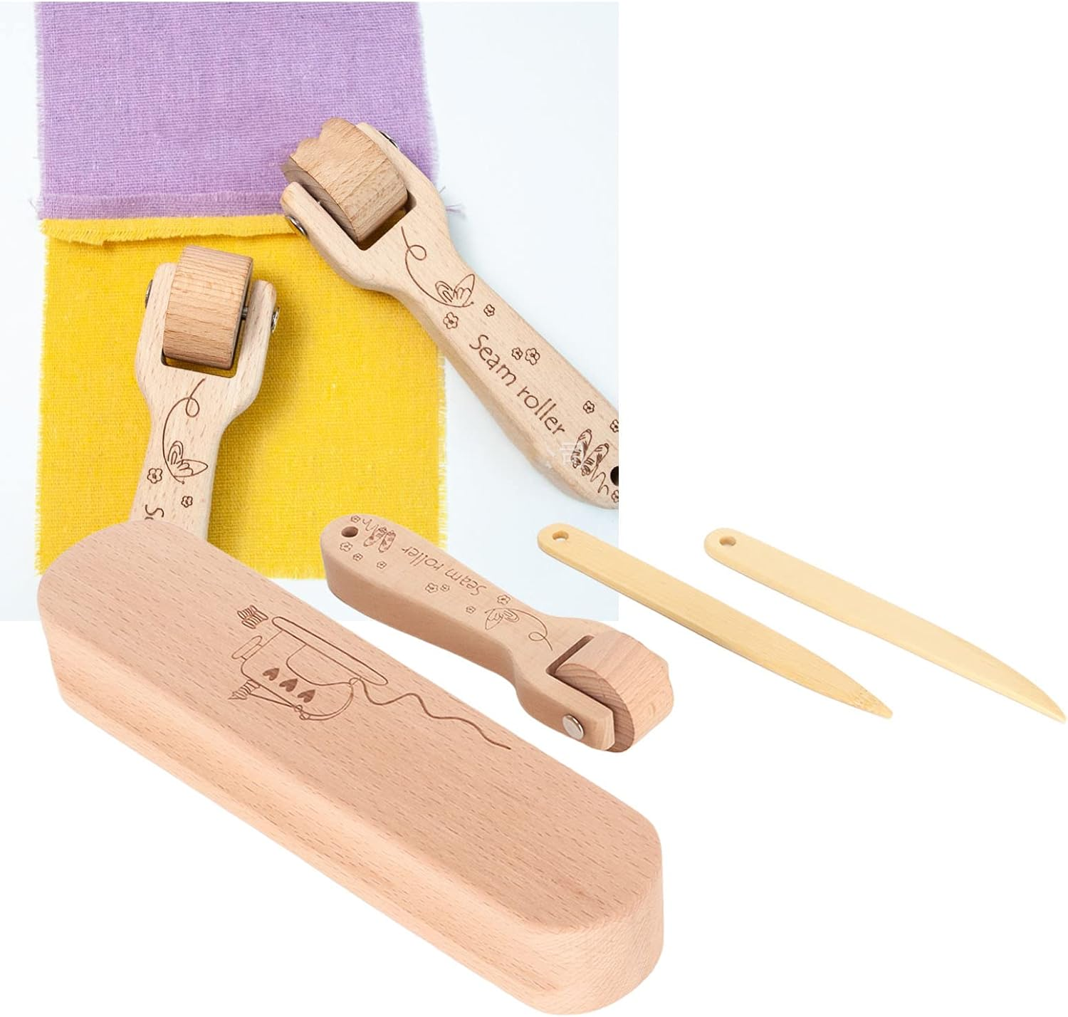 Tailor Clapper, Lightweight Seam Roller Wooden for Embroidery image number 4