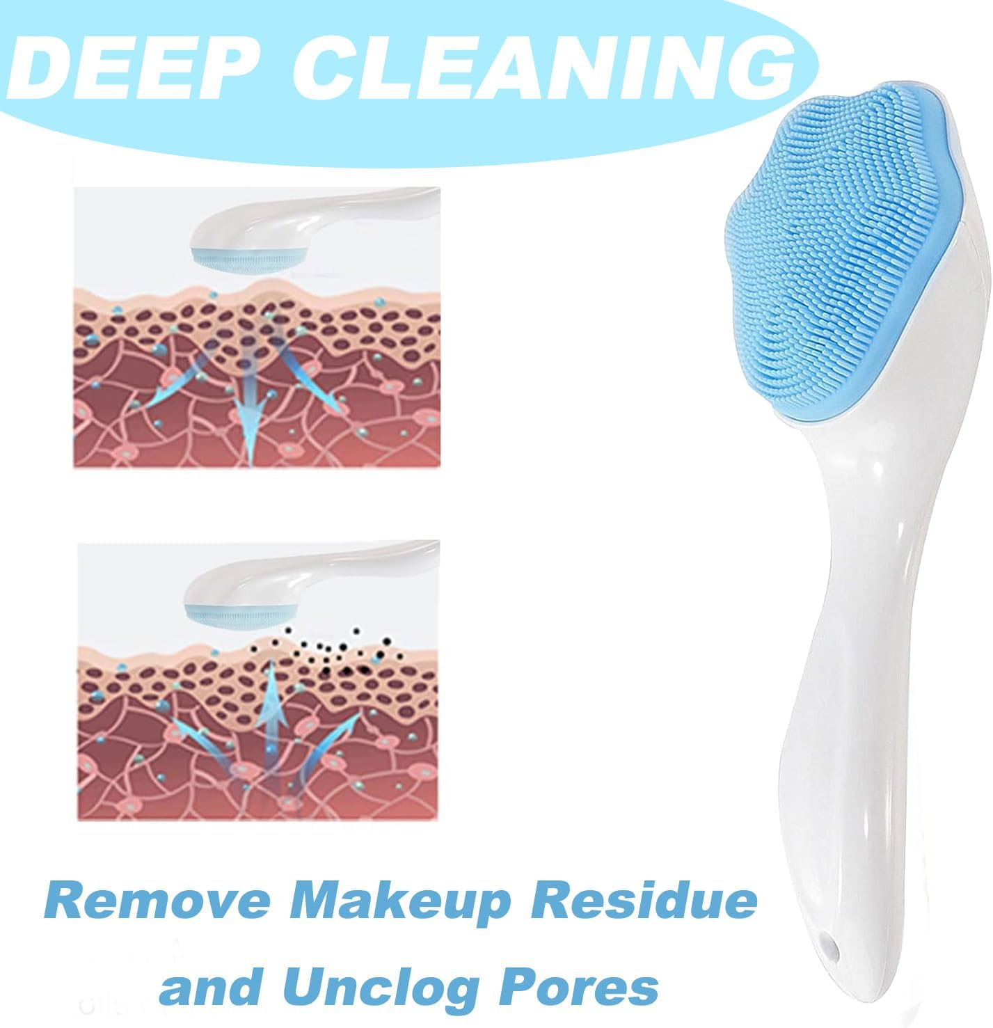 Face Scrubber and Exfoliator Brush,3 Pcs Facial Cleansing Brush Face Exfoliator Scrubber Brushes for Blackhead, Acne, Pore,Deep Cleaning Skin Care image number 1