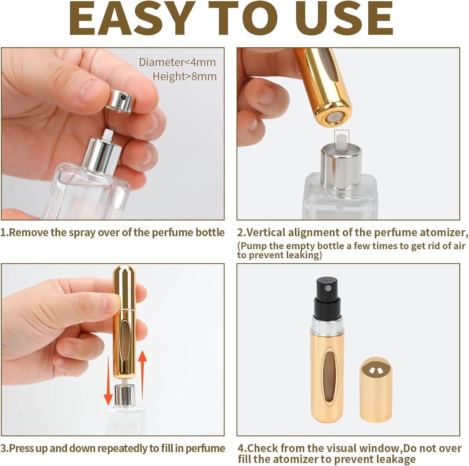 Portable Mini Refillable Perfume, 5Ml Atomizer Perfume Bottle, Refillable Perfume Atomizer Perfume Spray, Scent Pump Case for Traveling and Outgoing (5 Pack) image number 1