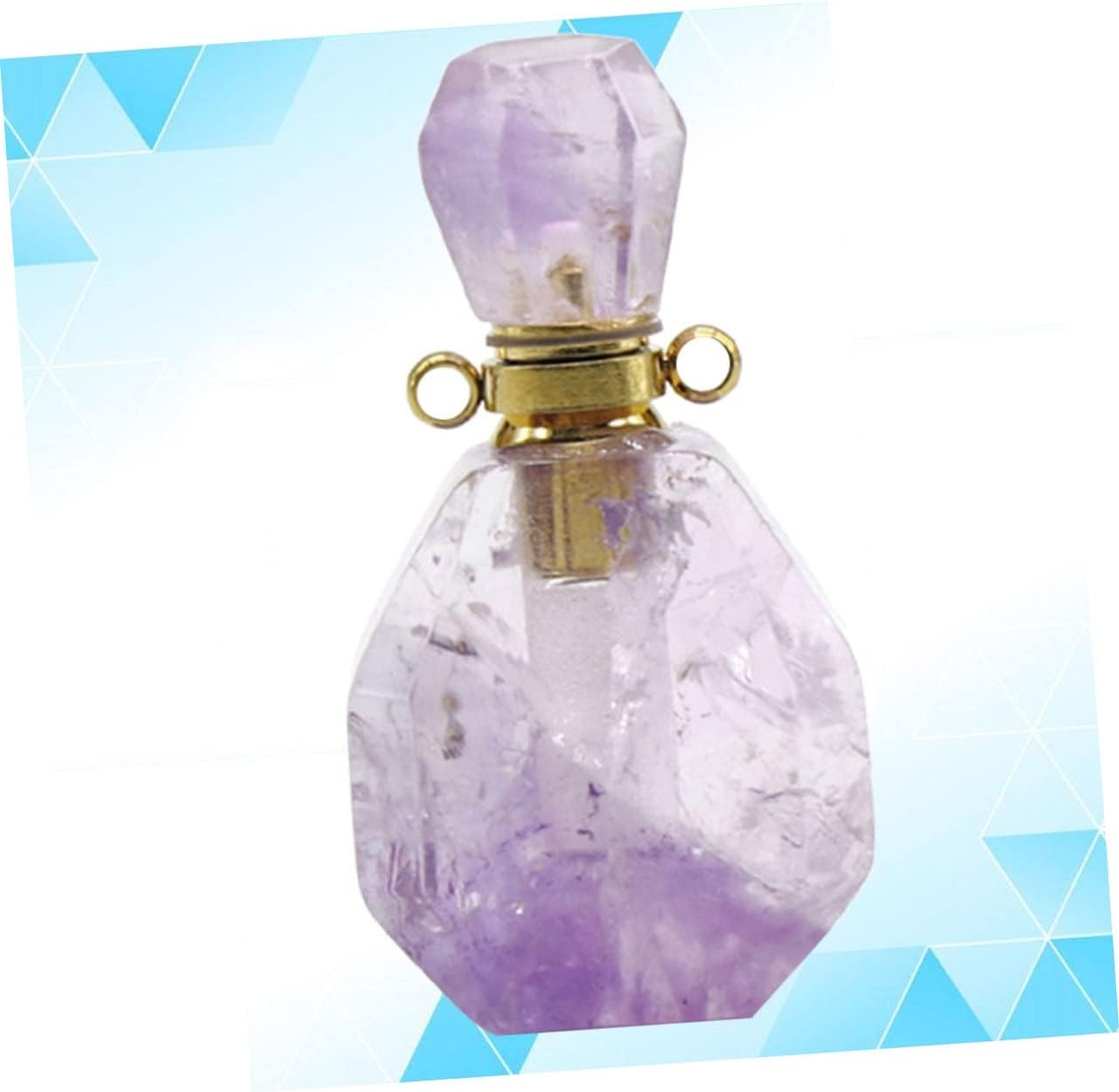 Yardenfun Natural Crystal Fluorite Wishing Bottle Perfume Bottle Pendant Necklace Accessories for Hanging Necklace Pendant Jewelry Decorations image number 5
