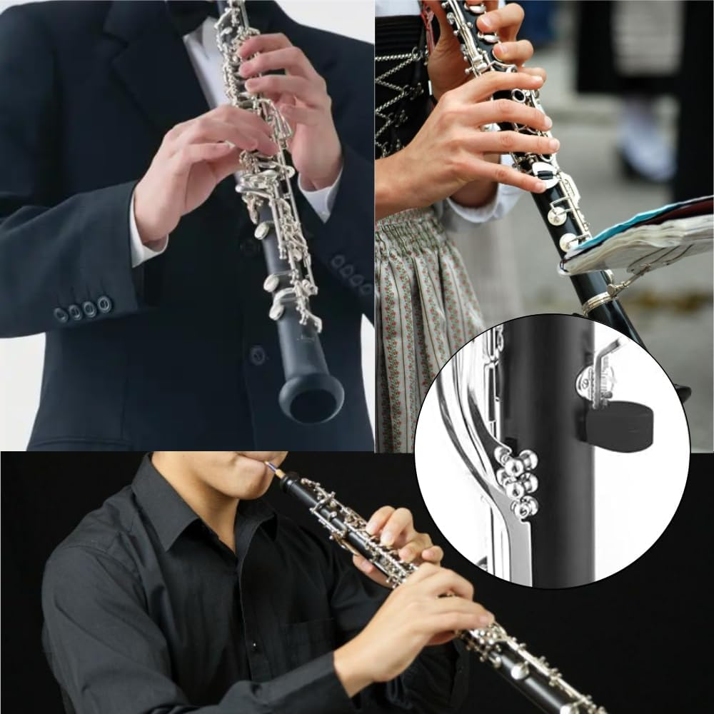 12 Pack Rubber Clarinet Thumb Rest Cushion Protector, Black, Soft Thumb Pads Fit for Most Clarinets image number 4