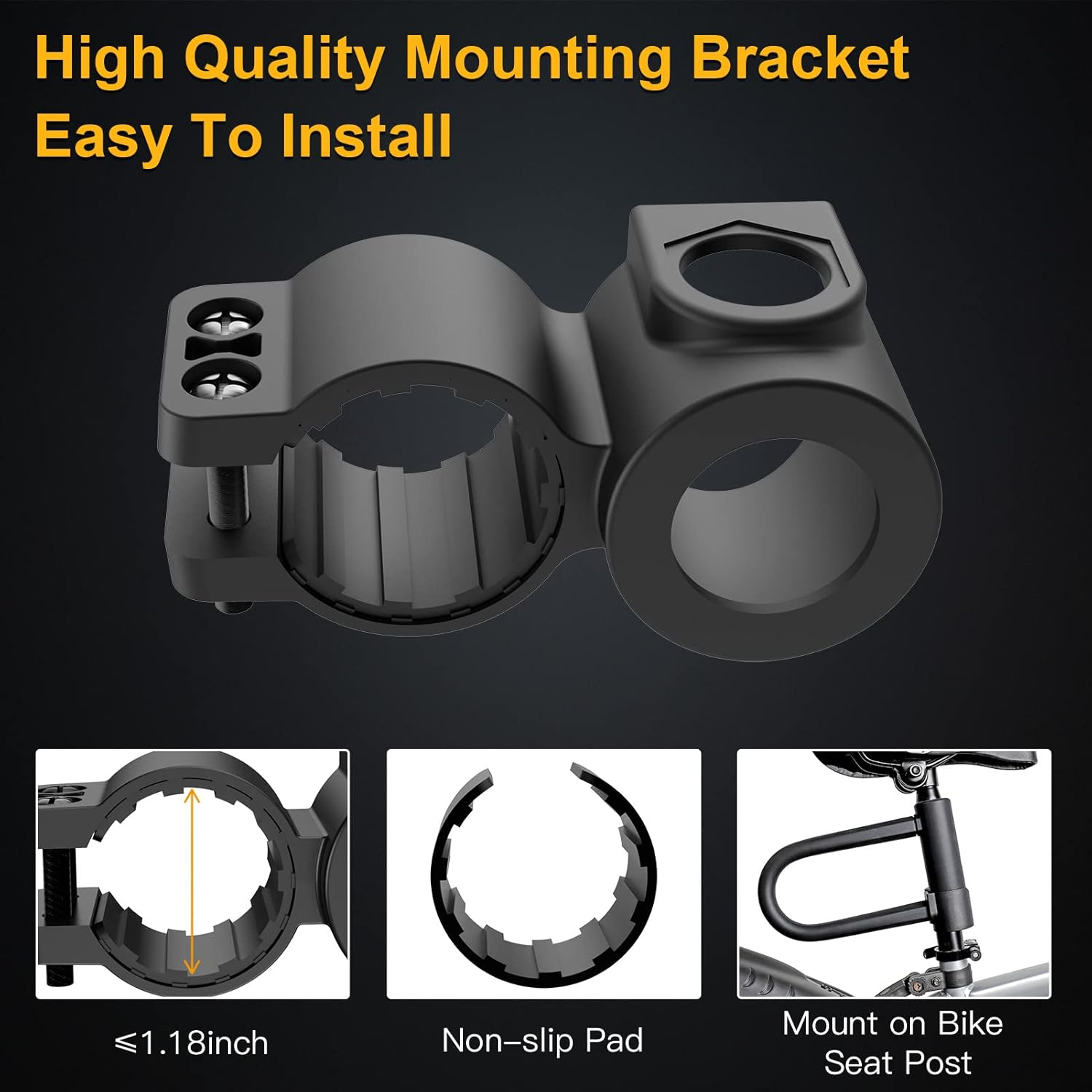 UBULLOX Bike U Lock Heavy Duty Bike Lock Bicycle U Lock, 16Mm Shackle and 4Ft/6Ft Length Security Cable with Sturdy Mounting Bracket for Bicycle, Motorcycle and More image number 1