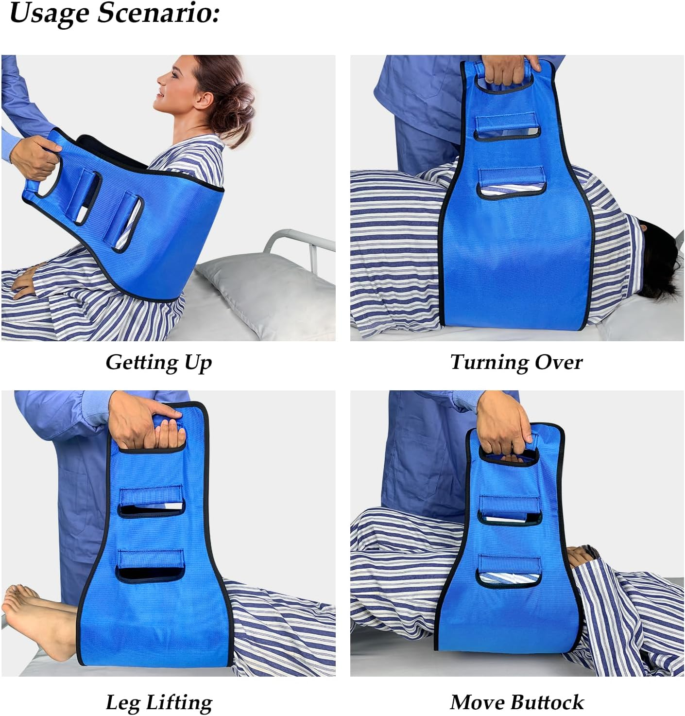 Leetyemei 50.4 Inch Transfer Belt for Seniors,Widened Back Curve Design Patient Lift Sling for Movement,Patient Lift Assist for 400Lb Weight,Quicker Easier Safer Transfers & Toileting