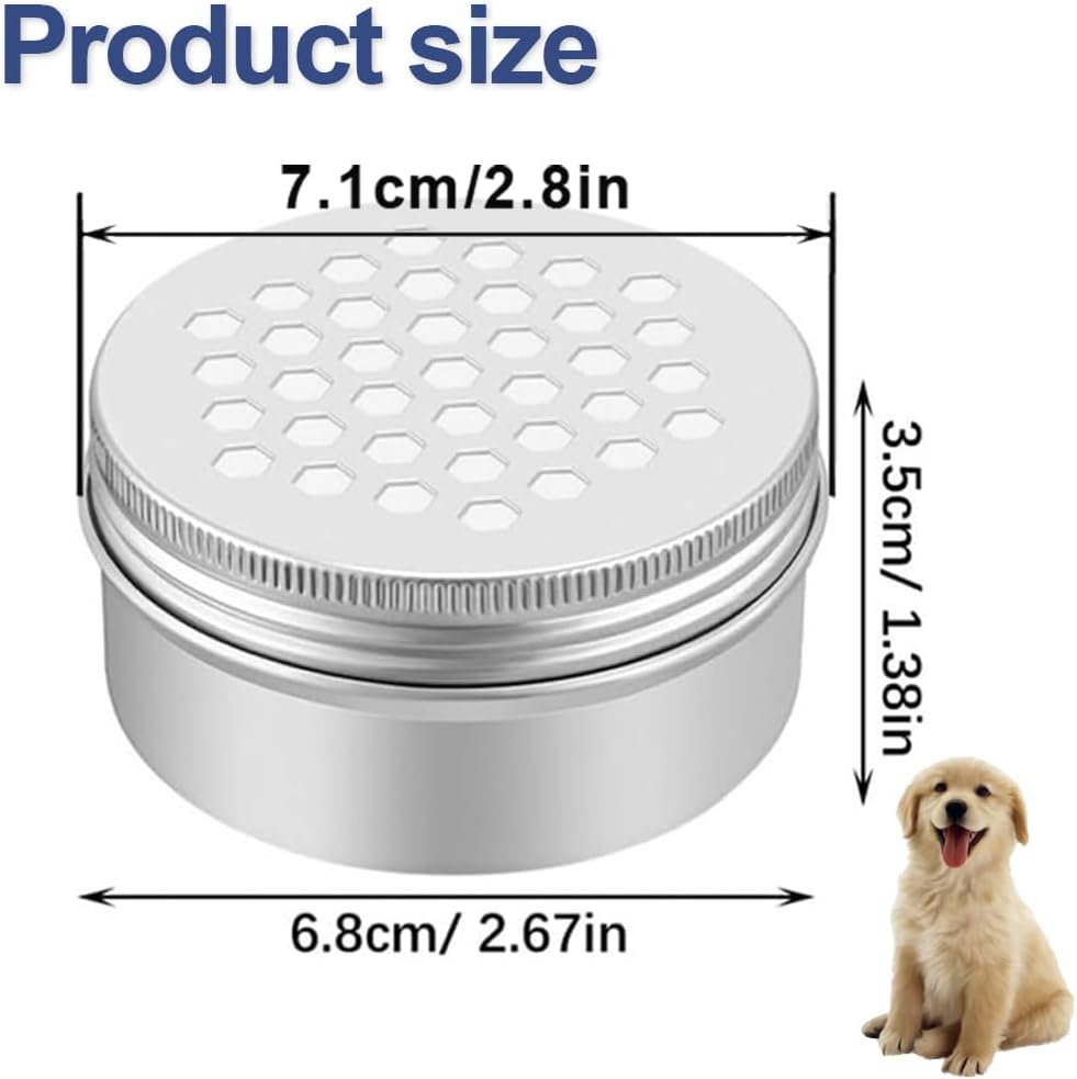 IONPSHG Dog Scent Work Tins,12Pcs Dog Scent Training Kit, Dog Scent Training Box Police Dog Nose Work Containers round Smell Training Canisters Aluminum(Silver) image number 4
