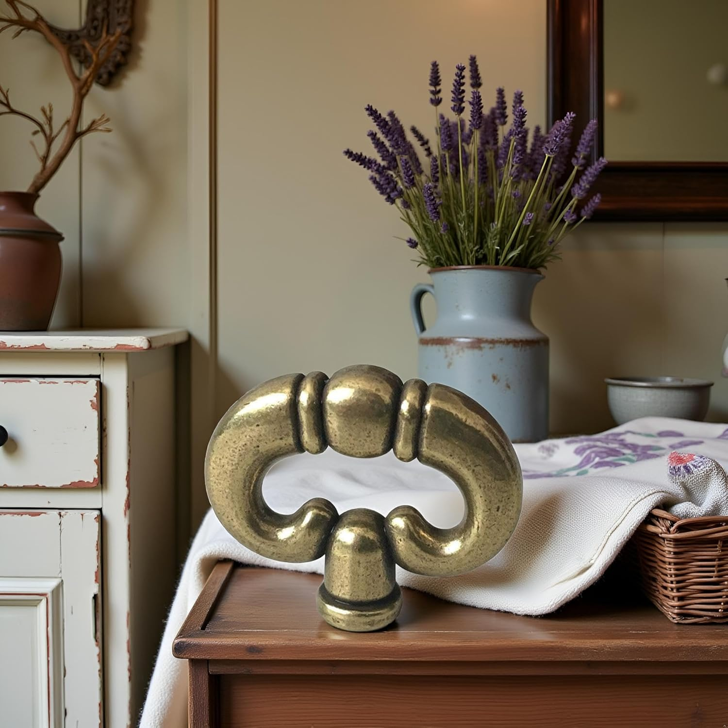 Antique Bronze Vintage Style Drawer Knob Ring with Back Plate Antique Black Bronze Drawer Pull Dresser Pull Cabinet Knob Kitchen Door Knob Hardware Cabinet and Furniture Knobs Cabinet Hardware image number 1