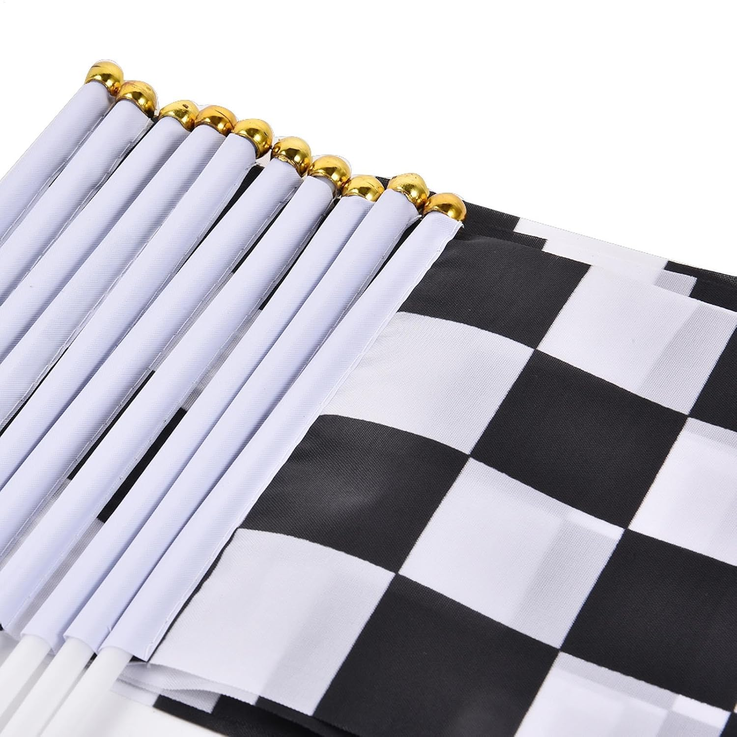 Race Car Flags, Hand Held Flags, Race Day Accessories, Easy to Assembles and Display, Versatile Usage, 10PCS 14X21Cm for Car Party & Sport Events image number 1