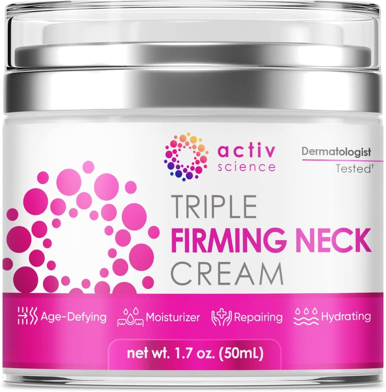 ACTIVSCIENCE Neck Firming Cream, anti Aging Moisturizer for Neck & D&eacute;collet&eacute;, Double Chin Reducer, Skin Tightening Cream 1.7 Fl Oz. image number 5