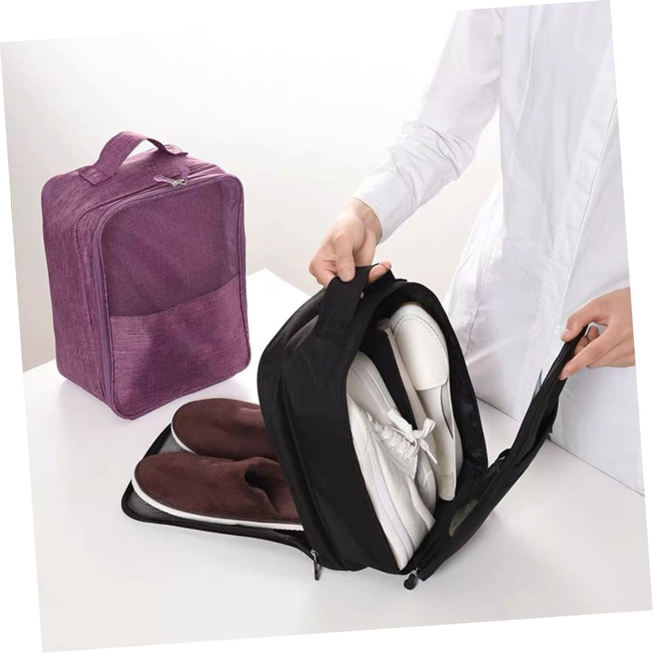 VALICLUD Travel Shoes Bag Shoe Sorting Pouch Organizer Storage Bag Travel Holder for Luggage Convenient for Outdoor image number 6