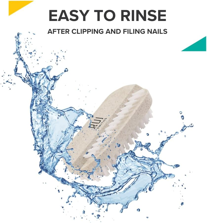 Rui Smiths Carbonconscious Nail Cleaning Brush with 2-Sided Bristles for Manicure and Pedicure Grooming | Made with Wheat Straw Bioplastic image number 1
