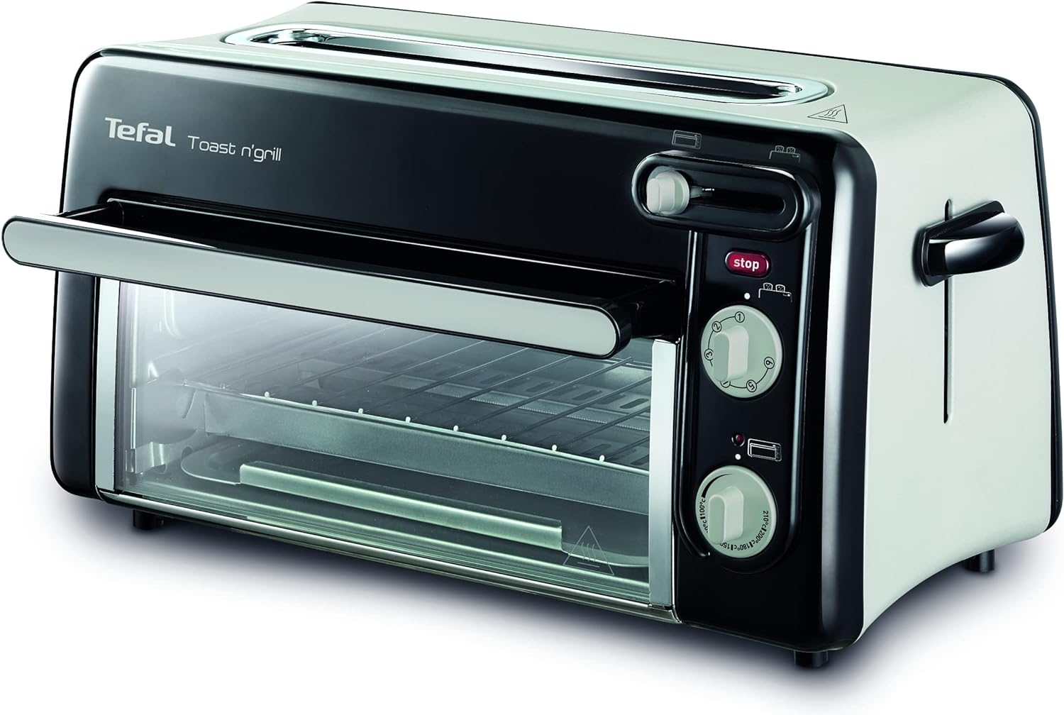 Tefal Toast N' Grill TL6008, 2-In-1 Toaster and Mini Oven, Very Energy Efficient and Fast, 1300 Watt, 43.5 X 28.5 X 22.5 Cm, Matte Black/Aluminium, 220-240V, 50-60Hz image number 1