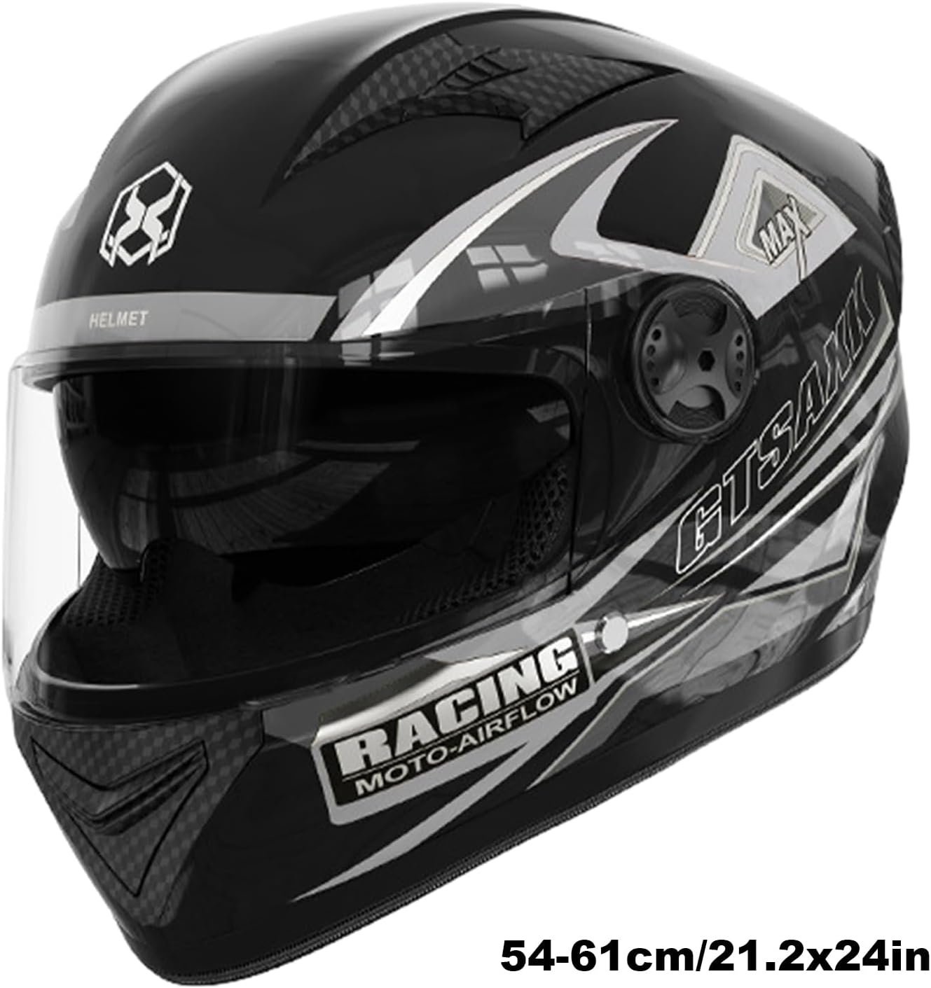 Duals Visor Helmet &ndash; Full Face Headgear, Street Bike Protector | Long Lasting Advanced Duals Lens Motorcycle Helmet, Smart Safety Gear for Riders Scooters Mopeds Touring Outdoor Sports Adventures - Grey image number 6