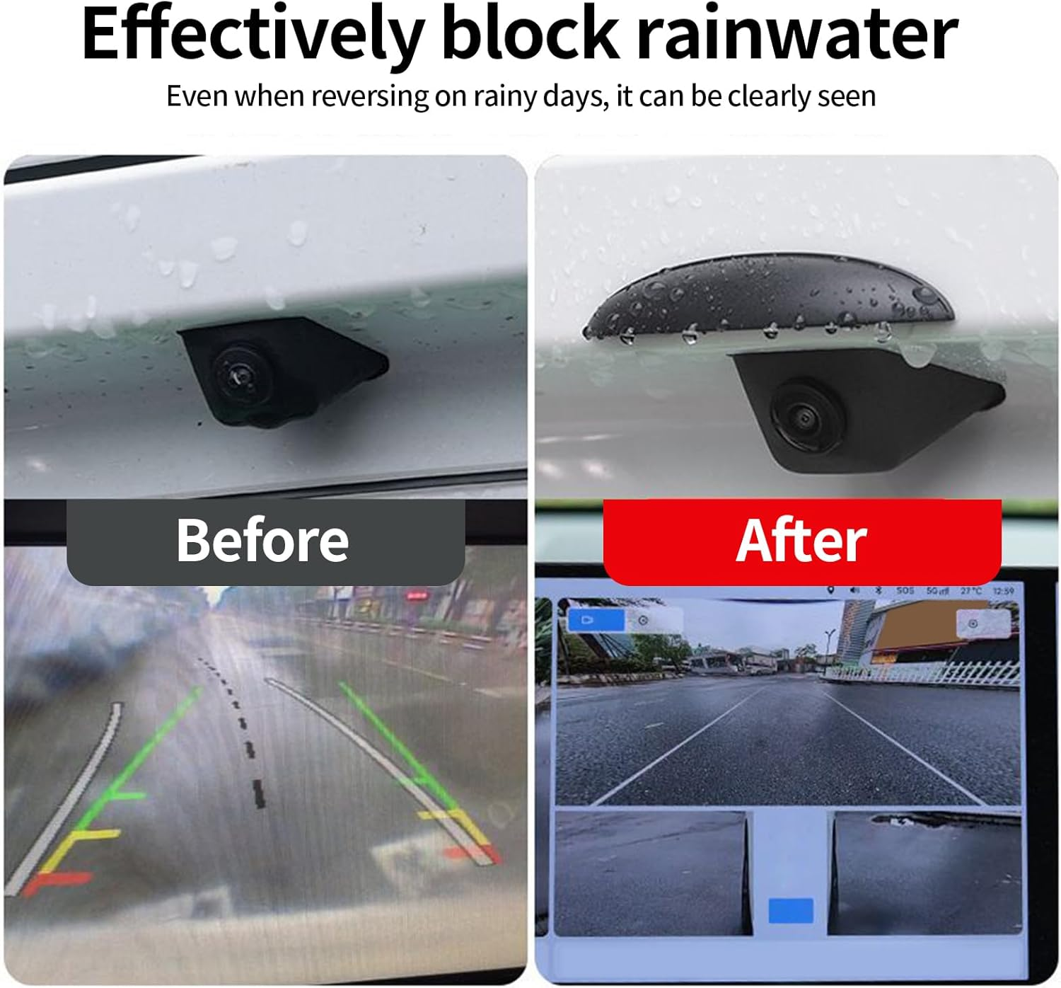 Rear Camera Cover for Car - Backup Reverse Camera Anti-Rain Cover,Adhesive Sticker for Auto Truck Vehicle Daily Rainy Days Winter Outdoor Parking Driving Highway image number 6