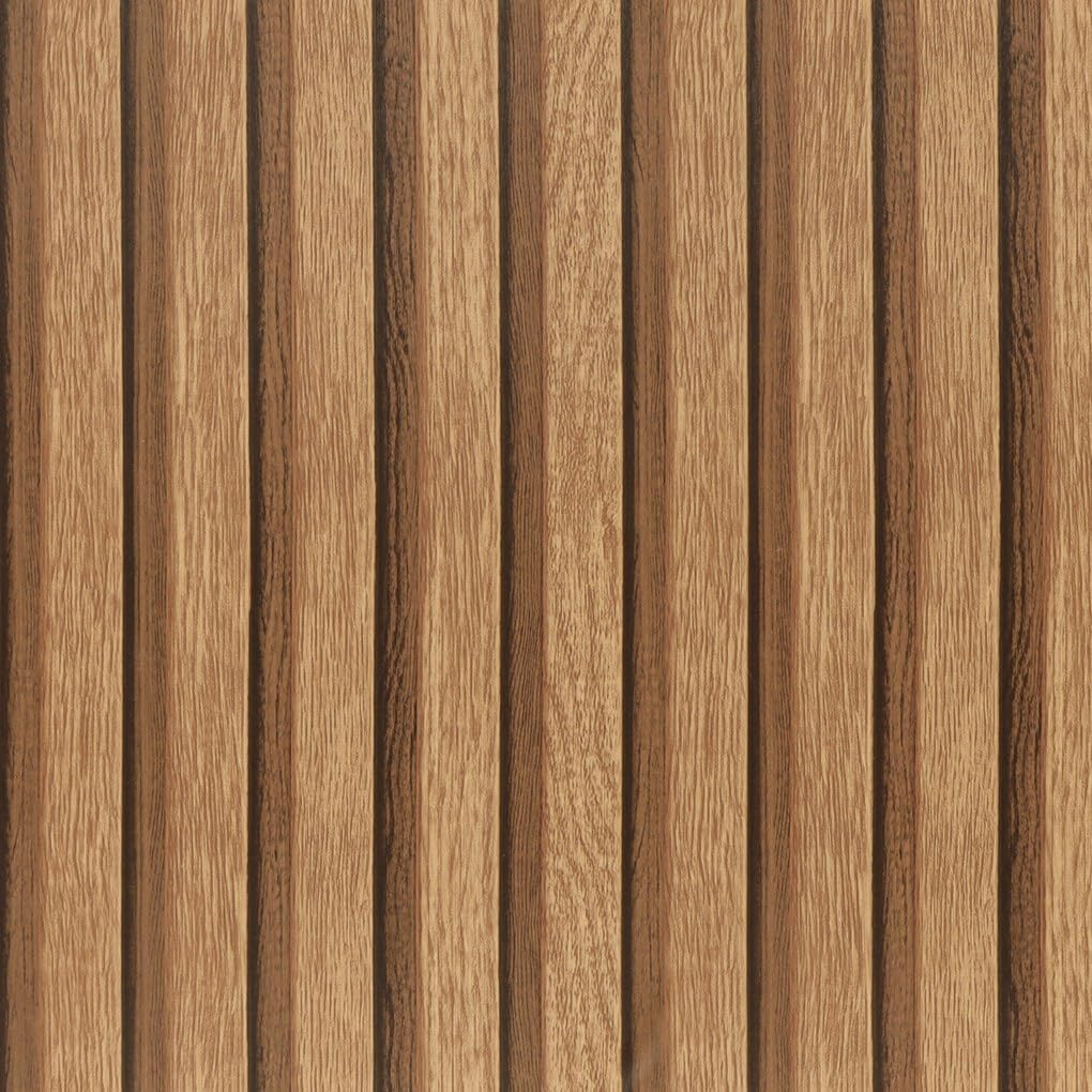 Arthome 43.5X305Cm Light Brown Stripe Wallpaper Self-Adhesive Removable Peel and Stick Wallpaper Vinyl Decorative Grain Paper Slats Easy to Clean image number 6