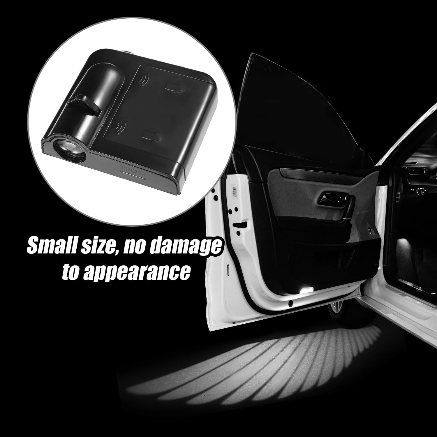 BTFO 2Pcs Car Door Lights Logo Projectors, Angel Wings Car Door Projector Lights No Drill Side Door Step LED Welcome Courtesy Lights Fit for All Car Models image number 4