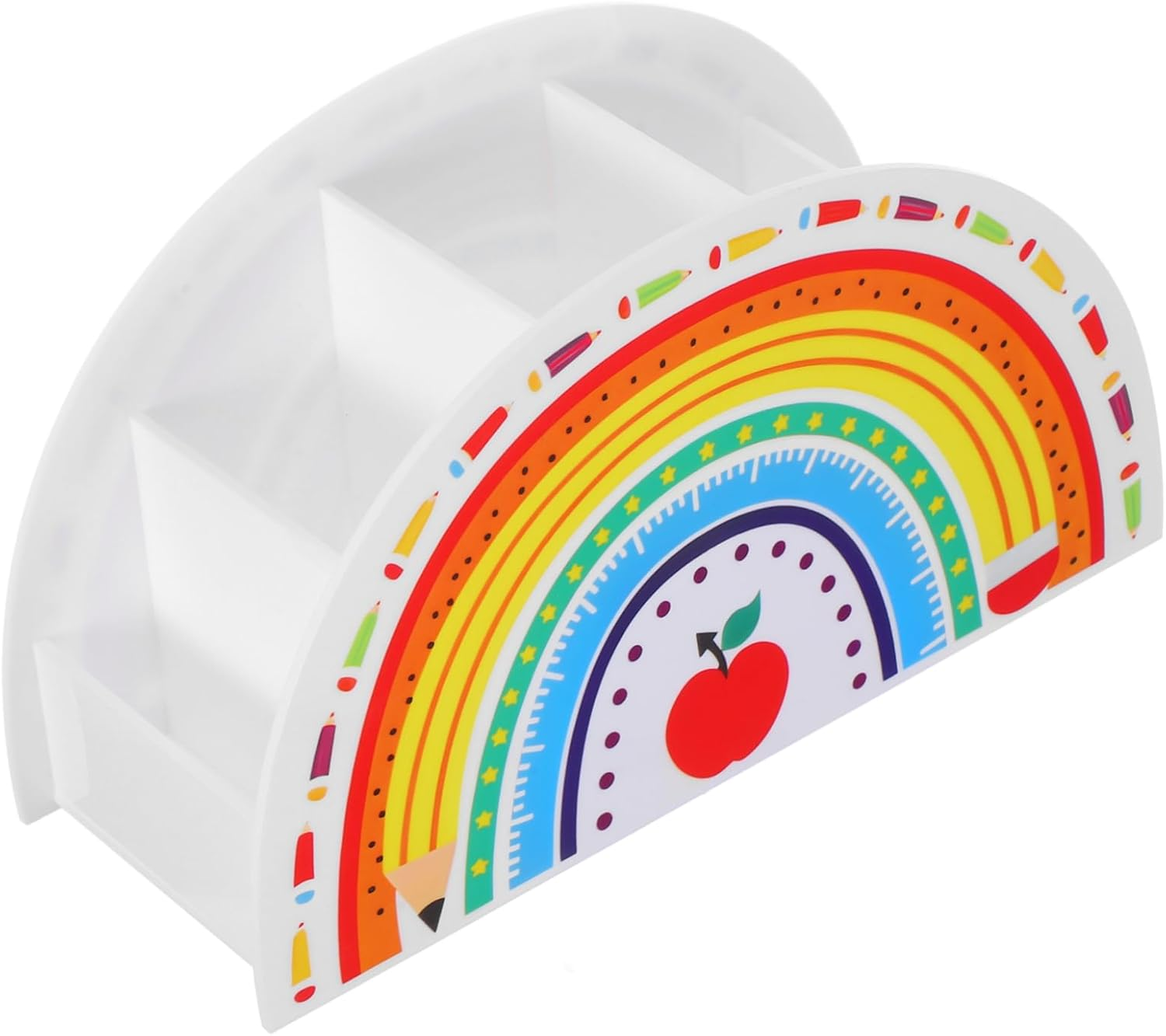 Rainbow Pen Holder Storage Box for Office Teacher Desk Decor Aesthetic Pencil Organizer for Craft Classroom image number 5
