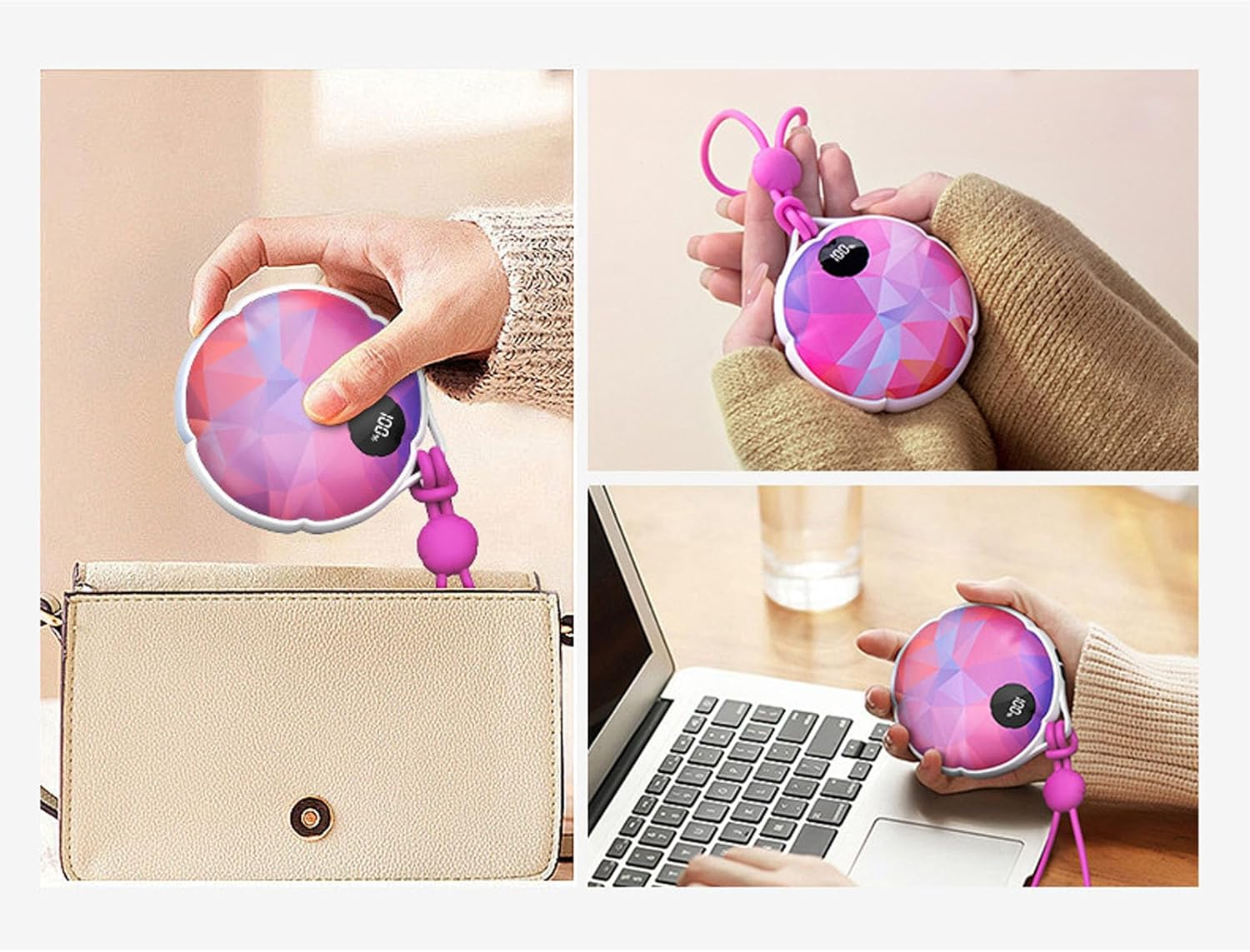 Hand Warmers Rechargeable 4000Mah, Portable Electric Hand Warmer with LED Display and Night Light, for Men, Women image number 4