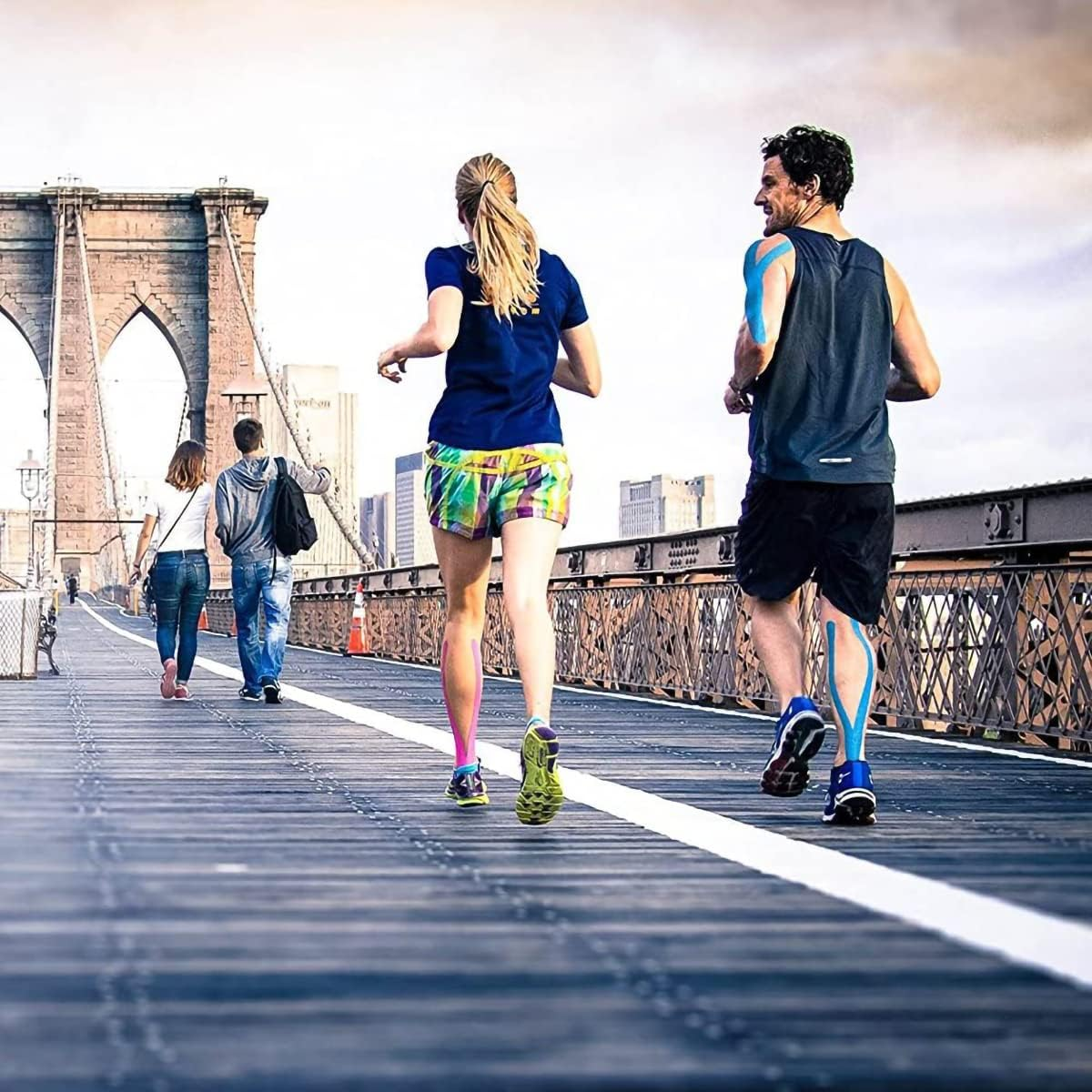 6 Packs Athletic Sports Waterproof Unisexs Kinesiology Tape 5Cm&times;5M,Sports Tape Strapping,Elastic Muscle Support Tape for Exercise & Sports,Provides Support for Muscles and Joints, Knees,Shoulders to Reduce Pain and Injury Recovery,Latex Free image number 6