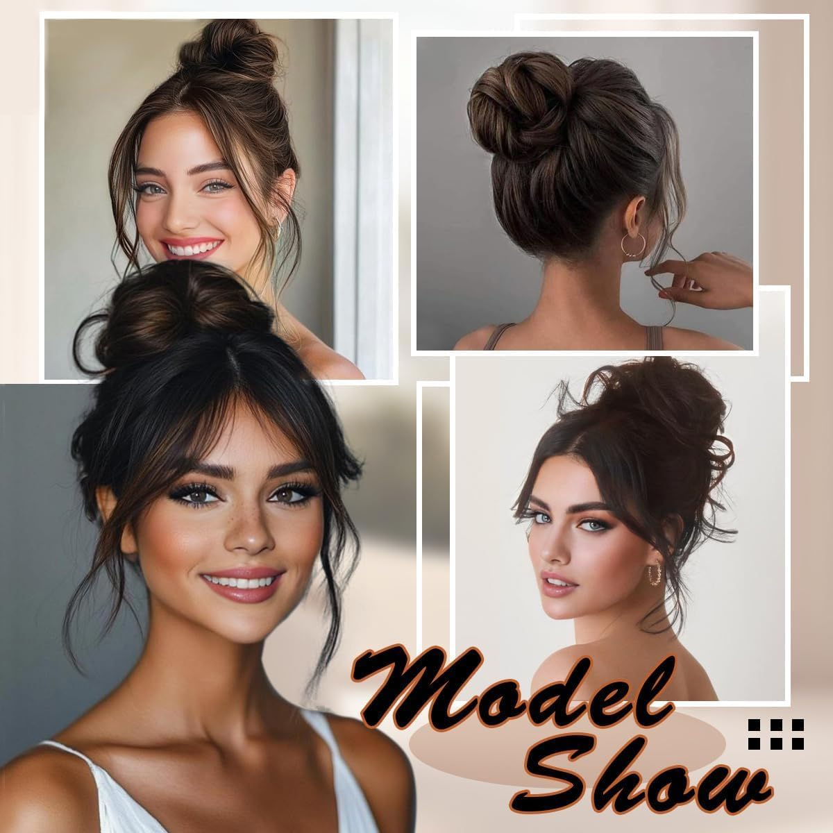 2PCS Messy Bun Hair Piece Curly Bun Hair Piece Hair Bun Extension Bun Wigs for Women Hair Accessories image number 5