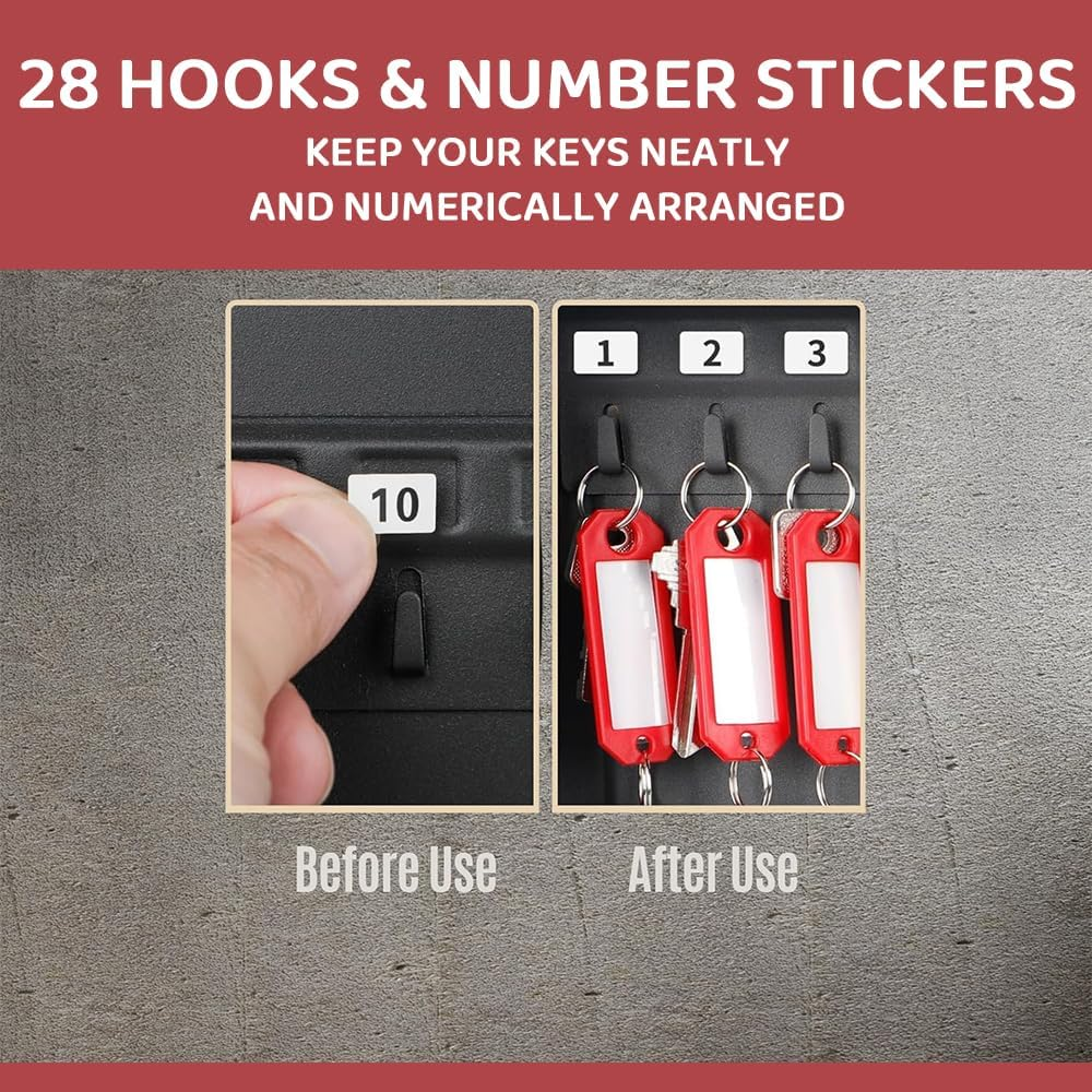 Secure Storage Cabinet with Combination Lock &ndash;28 Key Cabinet, Metal Lock Box, Filing Cabinet, Tool Locker & Portable Safe for Office, Home, Garage, Dorm