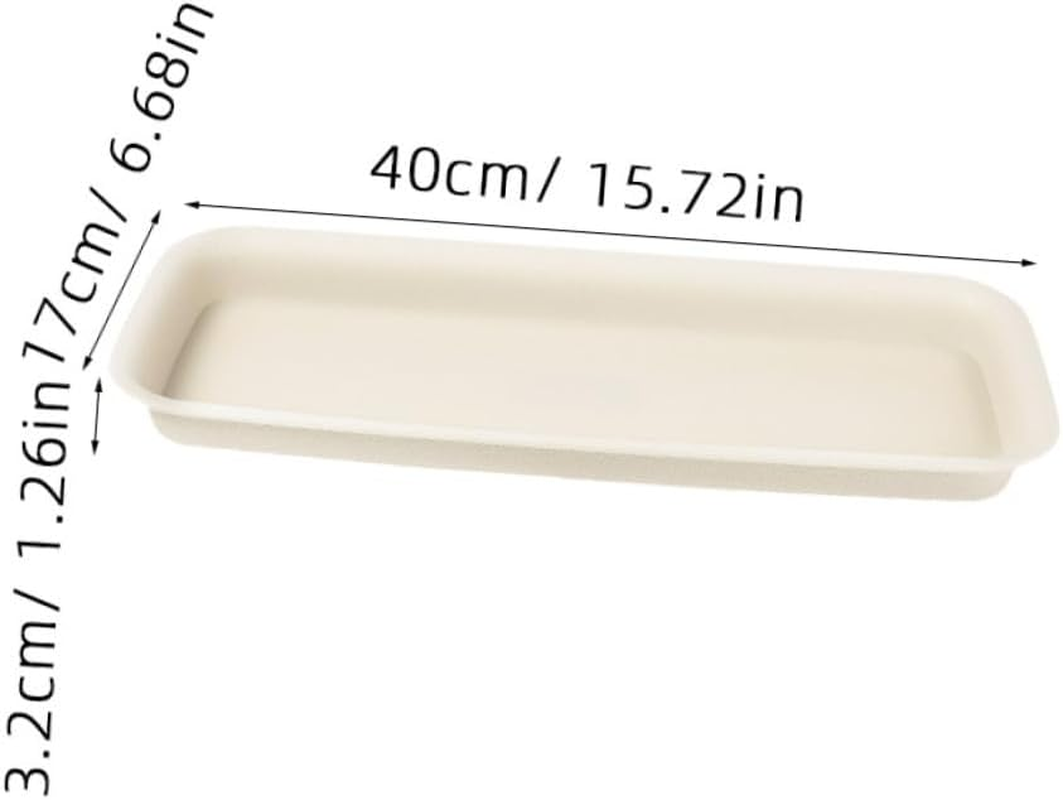 BESPORTBLE Plant Saucer Tray Set for Indoor Plants, 4Pcs Beige Plastic Pot Drip Trays (35.5X14.3Cm) Leak-Proof Water Catchers for Flower Pots and Planters image number 5