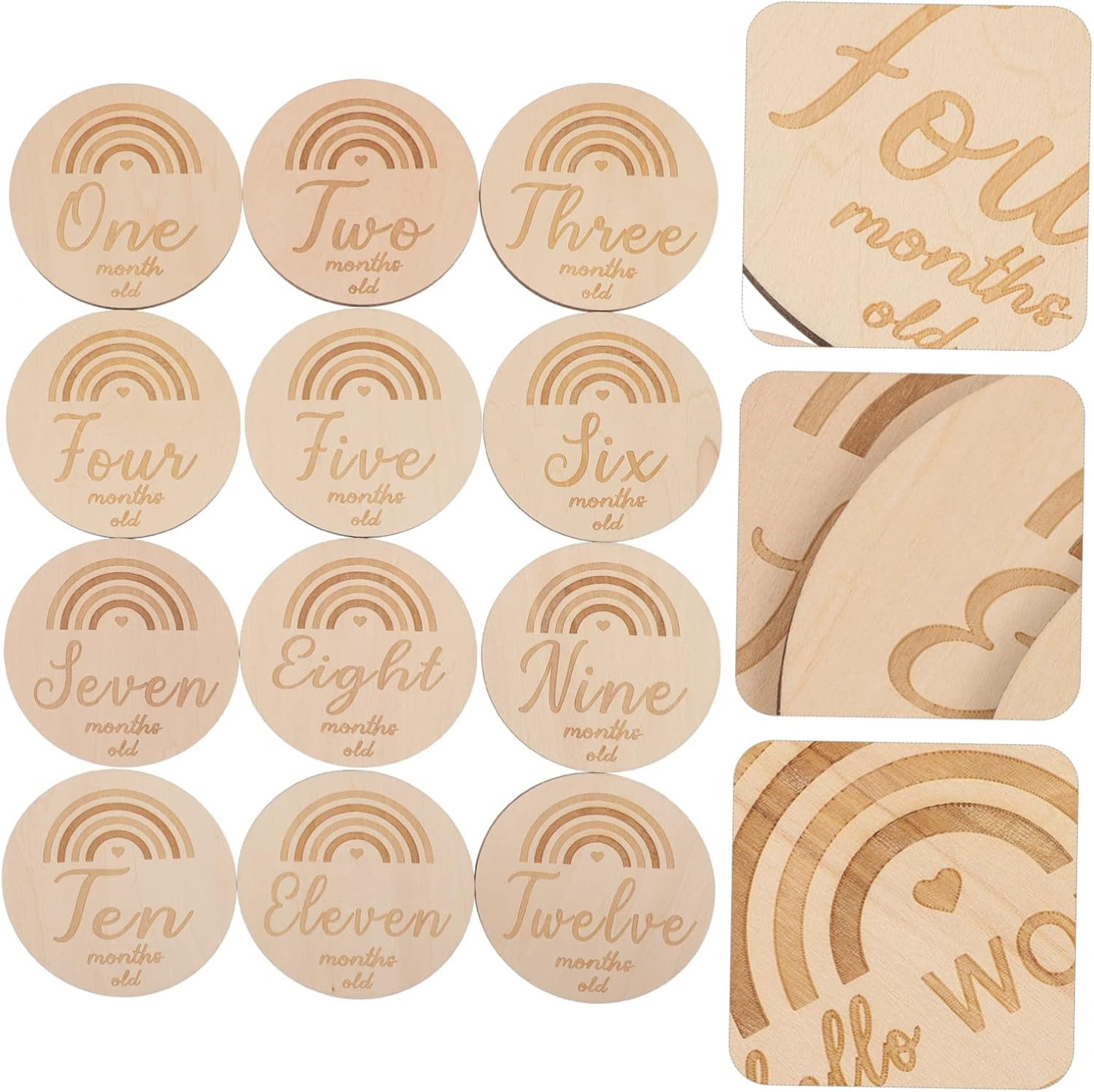 ERINGOGO 13Pcs Monthly Milestone Sign for Newborn Name Welcome Announcement Decor image number 3