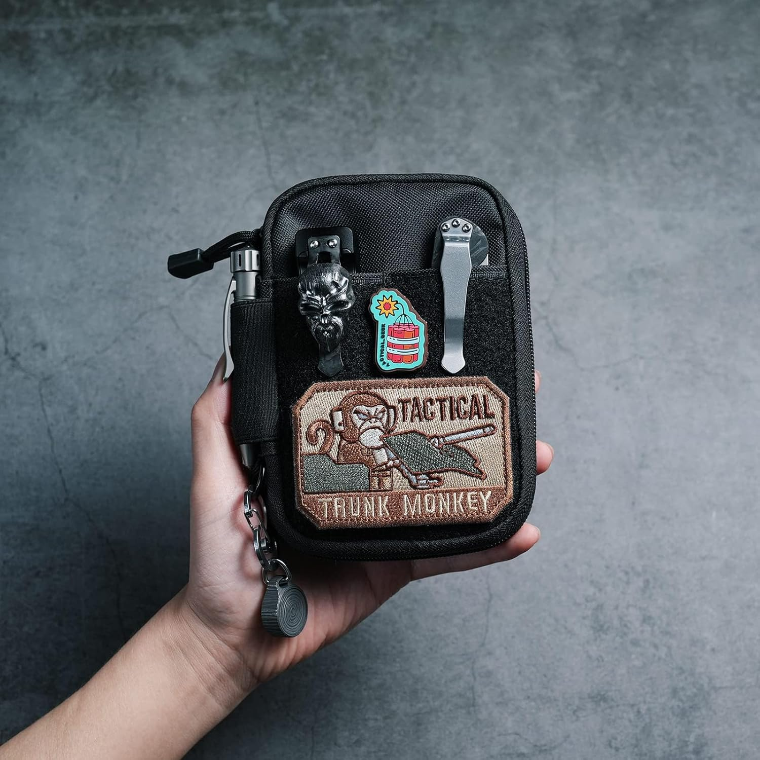 EDC Pocket Organizer Pouch - Nylon Utility Tool Pouch with D-Ring for Gears and Multitools image number 1