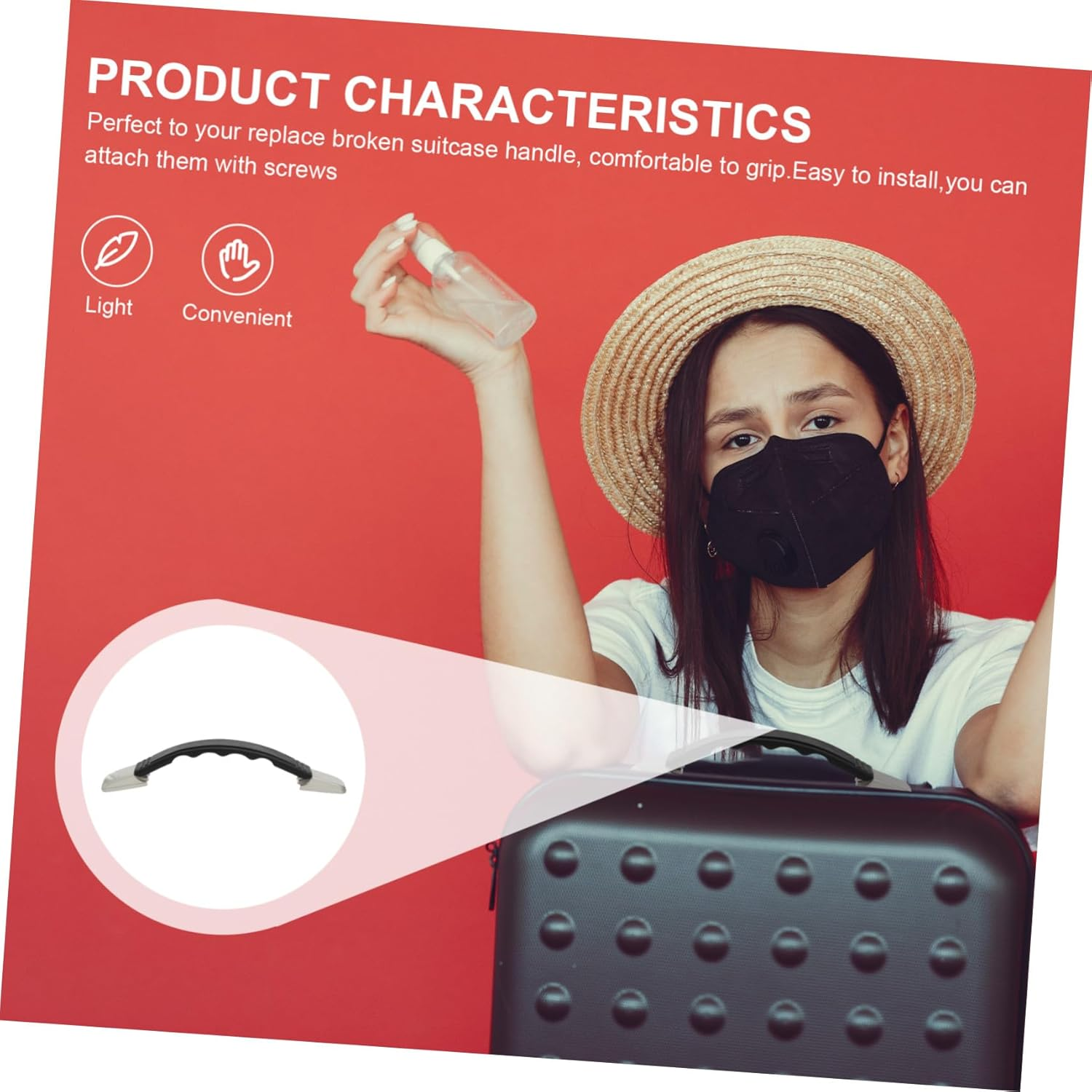 PACKOVE Suitcase Handle Luggage Case Handle Replacement Telescopic Travel Suitcase Carrying Grip Strap Sturdy for Travel Use image number 4