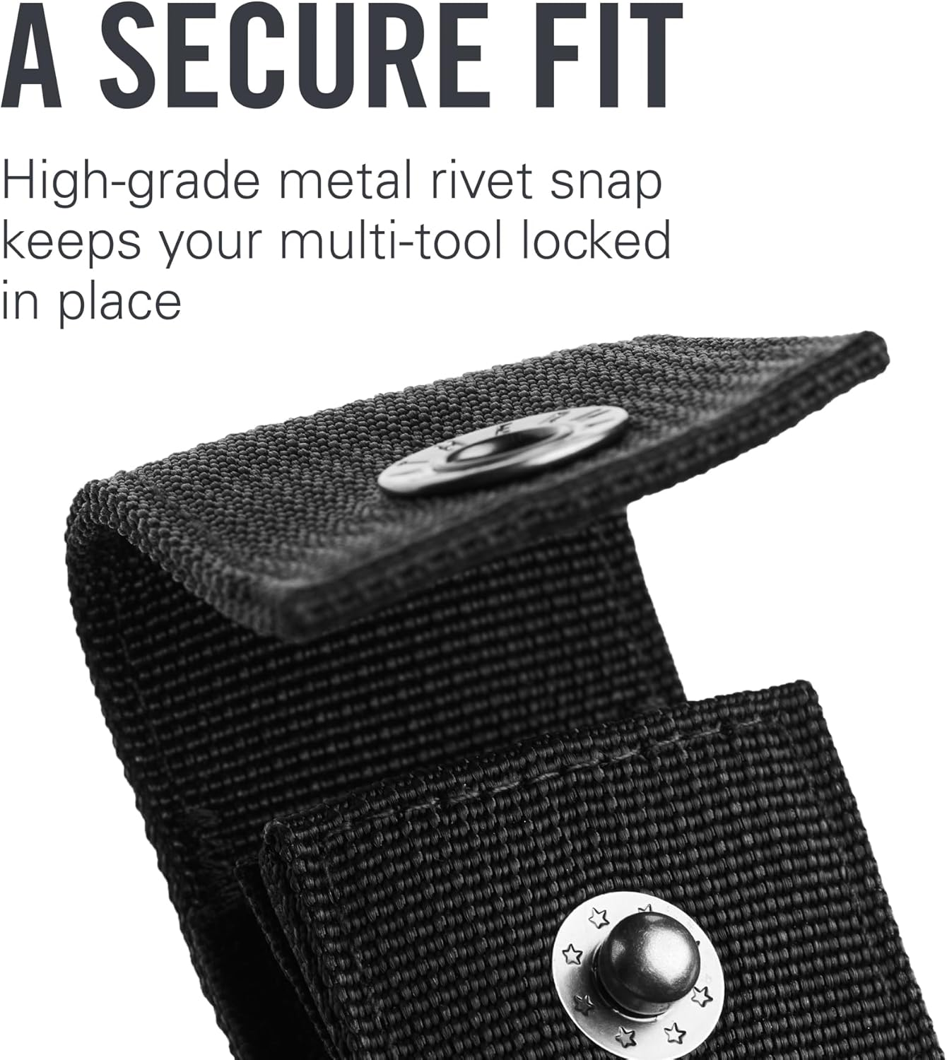 Leatherman Nylon Button Sheath - Durable Multitool Holster with Secure Snap Closure - Tactical Gear Sheath 4.7" Belt Pouch - Medium - Black - Ideal for Protecting & Carrying Larger Tools image number 1