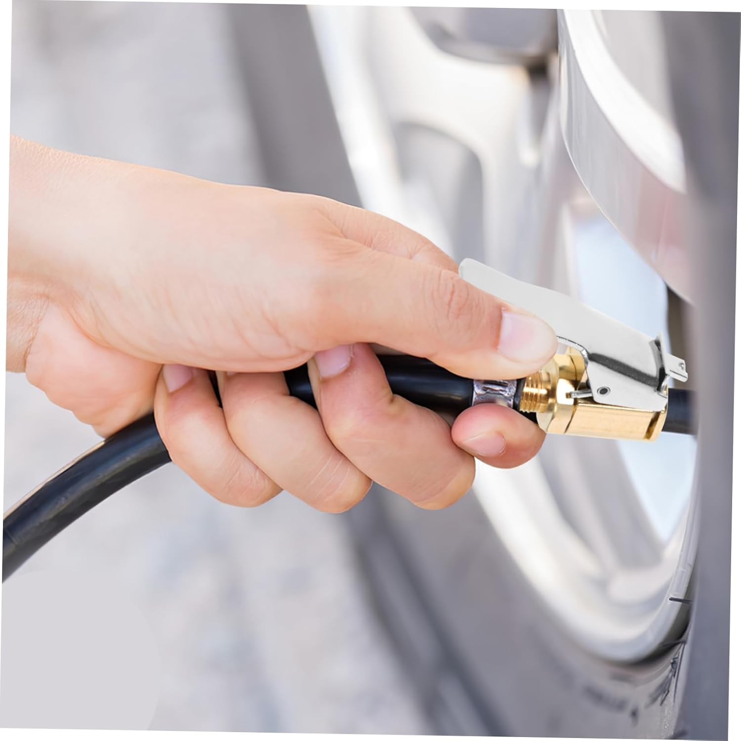 Milisten Car Inflator Pump Adapter Thread Nozzle Copper Quick Connect Lever Plug Accessory for Auto Tyre Wheels Compatible with Electric Air Pumps and Motorcycles image number 4