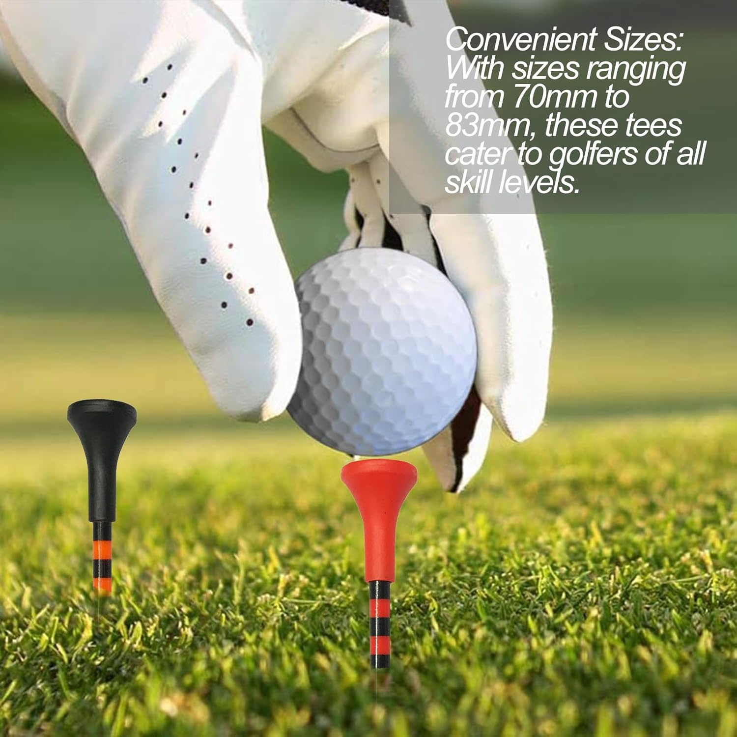 Professional Plastic Golf Tees, 50 Pack, 2 Sizes (3-1/4Inch ，2-3/4Inch), Mixed Colours image number 2