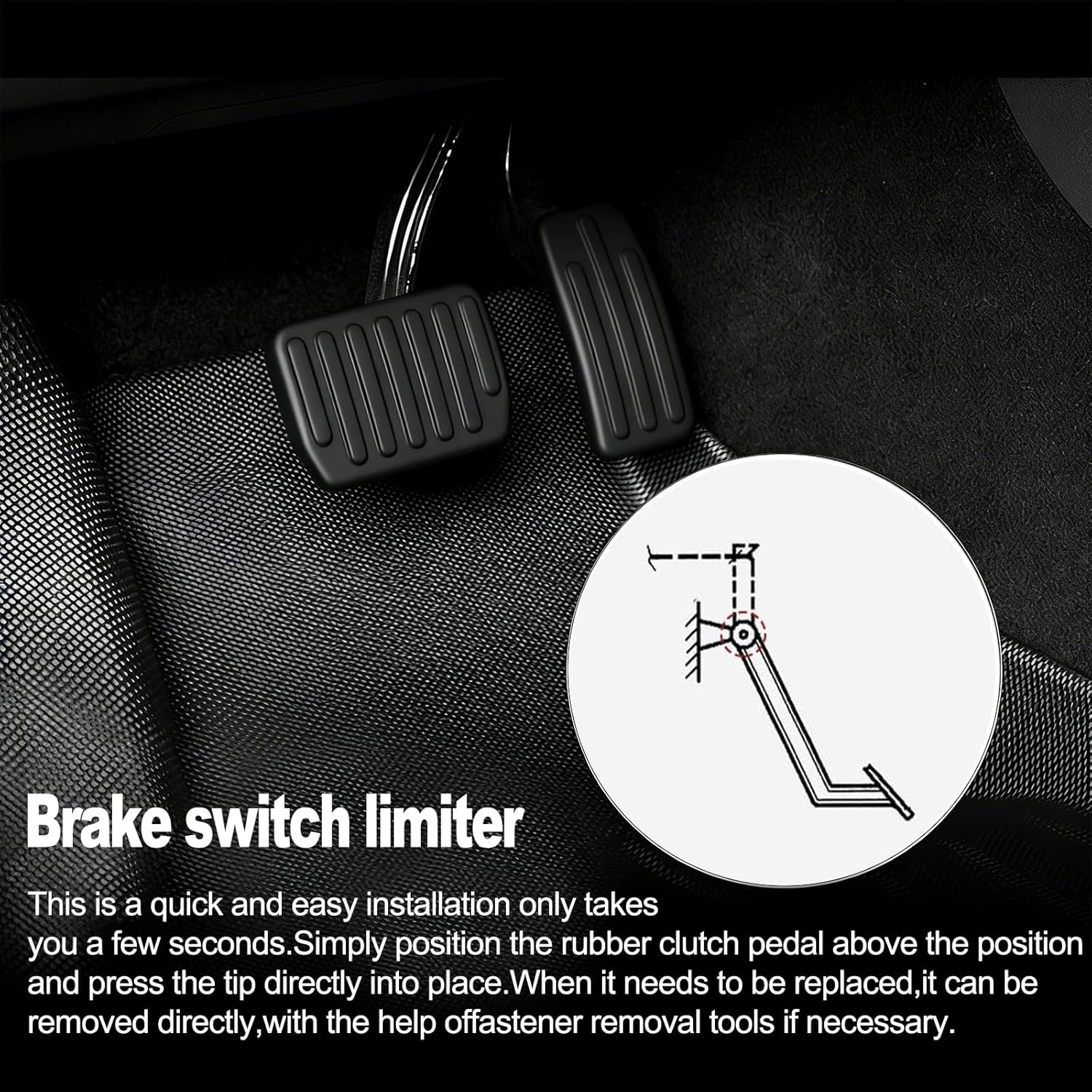 4PCS Brake Pedal Pad & Light Switch Stopper - Universal Replacement for Clutch Pedal & Brake Switch, Compatible with OEM 90541-06036, for Toyota Lexus (Black) image number 6