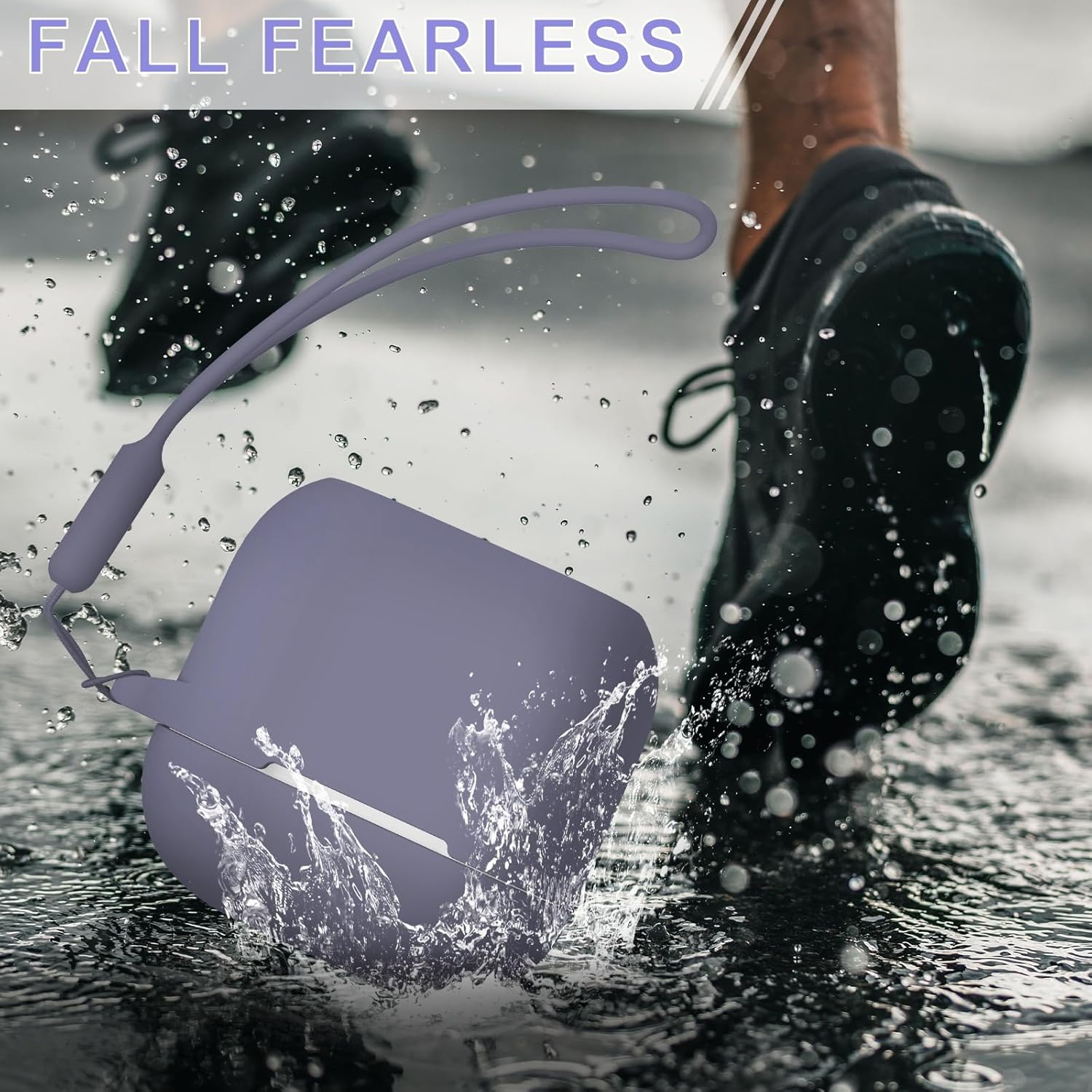 MILPROX Case Compatible for Airpods 4 Case - Soft Silicone Protective Skin Cover with Keychain/Strap, Front LED Visible, Shockproof Slim Cases Compatible for Airpod 4Th Generation - Lavender Purple image number 7