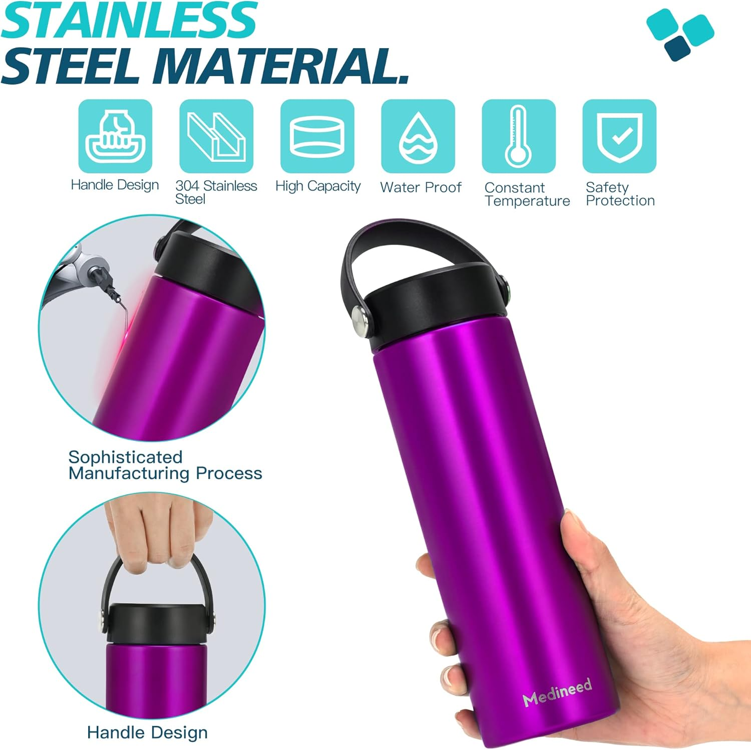 Insulin Cooler Travel Case TSA Approved, Refrigerated Medicine Case with Ice Packs, 60H 3 Pens Medicine Travel Cooler for Diabetes, Medication Organizer for Diabetic Supplies Carrying (Purple) - Black image number 3