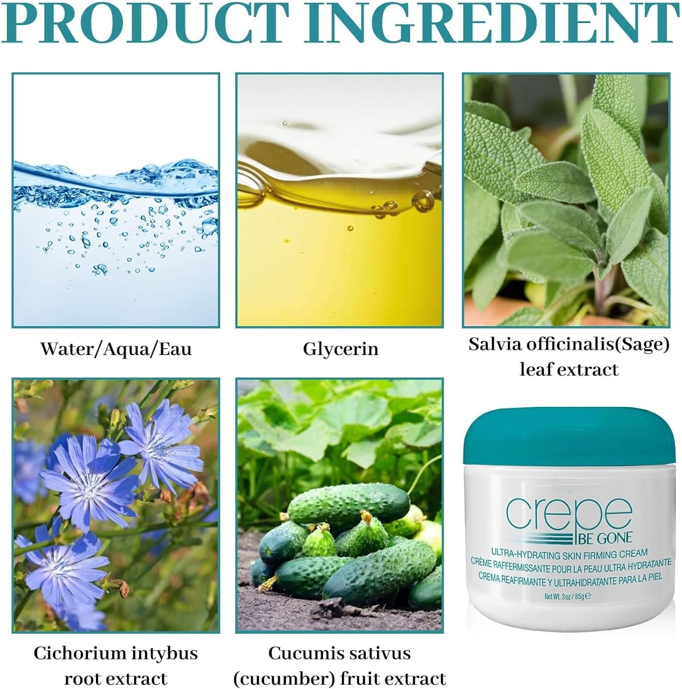 Crepe Be Gone Body Souffle,Ultra Hydrating Crepe Skin Firming Cream for Neck,Chest, Arms & Legs,3 Ounce,3Pcs