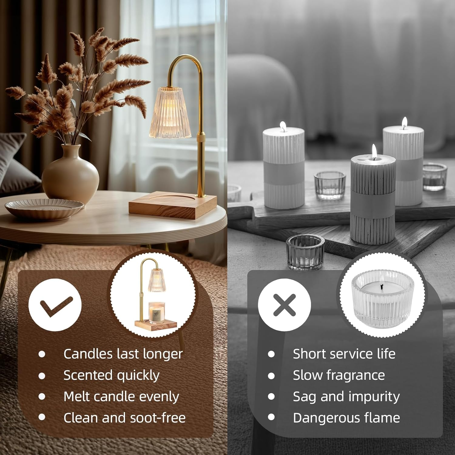 Candle Warmer Lamp with Timer & Dimmer, Adjustable Height, Birthday Gifts for Wax Melt Warmer for Scented Jar Candles, Home Decor, Mother'S Day Gfit image number 5