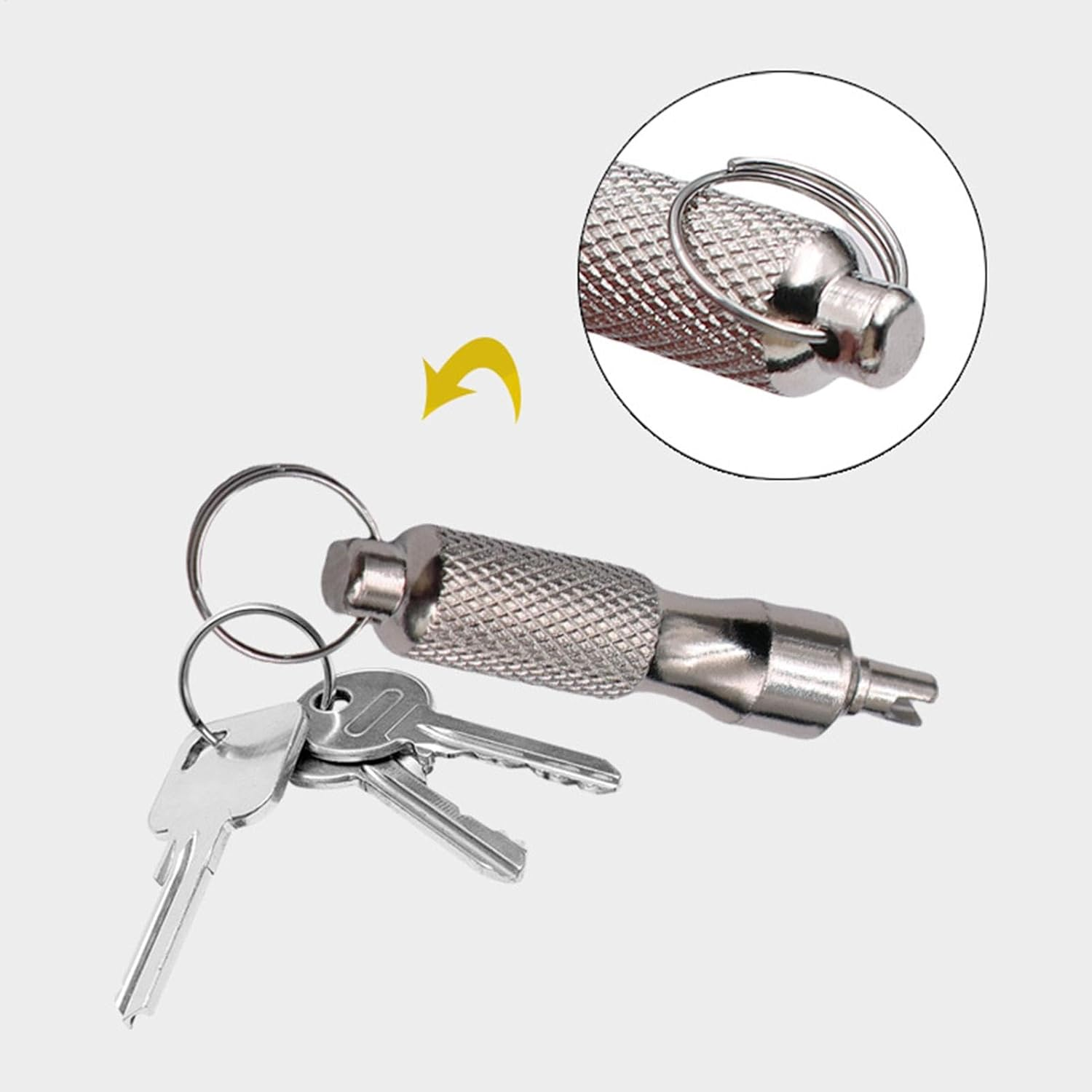 Arrovarp Tire Valve Core Wrench, Automotive Car Repair Tool Wrench Keychain, Car Accessories, Installation Removal Tool for Repairing Tire Failures image number 3