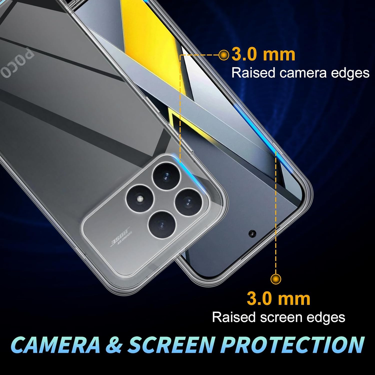 GEEMEE Mobile Phone Case for Xiaomi Poco F8 Pro, Soft TPU Bumper Protective Case, Transparent, Scratch-Resistant Cover, Anti-Yellow, Shockproof, Crystal Clear Case image number 2
