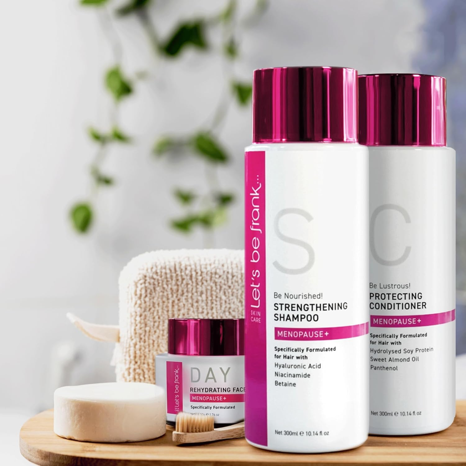 Menopause Haircare Pack - Be Nourished Strengthening Shampoo & Be Lustrous Protecting Conditioner. Hydrates, Strengthens, Adds Shine, Reduces Breakage, Promotes Healthy Scalp. with Hyaluronic Acid